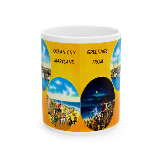 Memebly Scenic Retro Greetings from Ocean City MD Maryland Coffee Mug