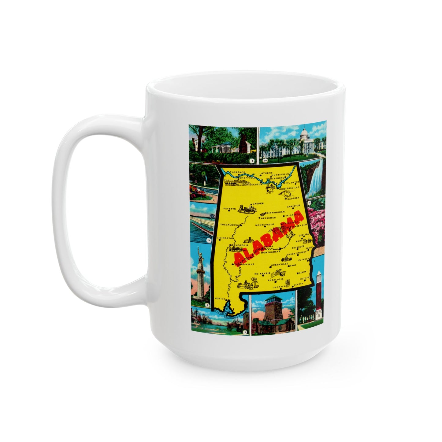 Memebly Deco Greetings from Alabama Map Coffee Mug