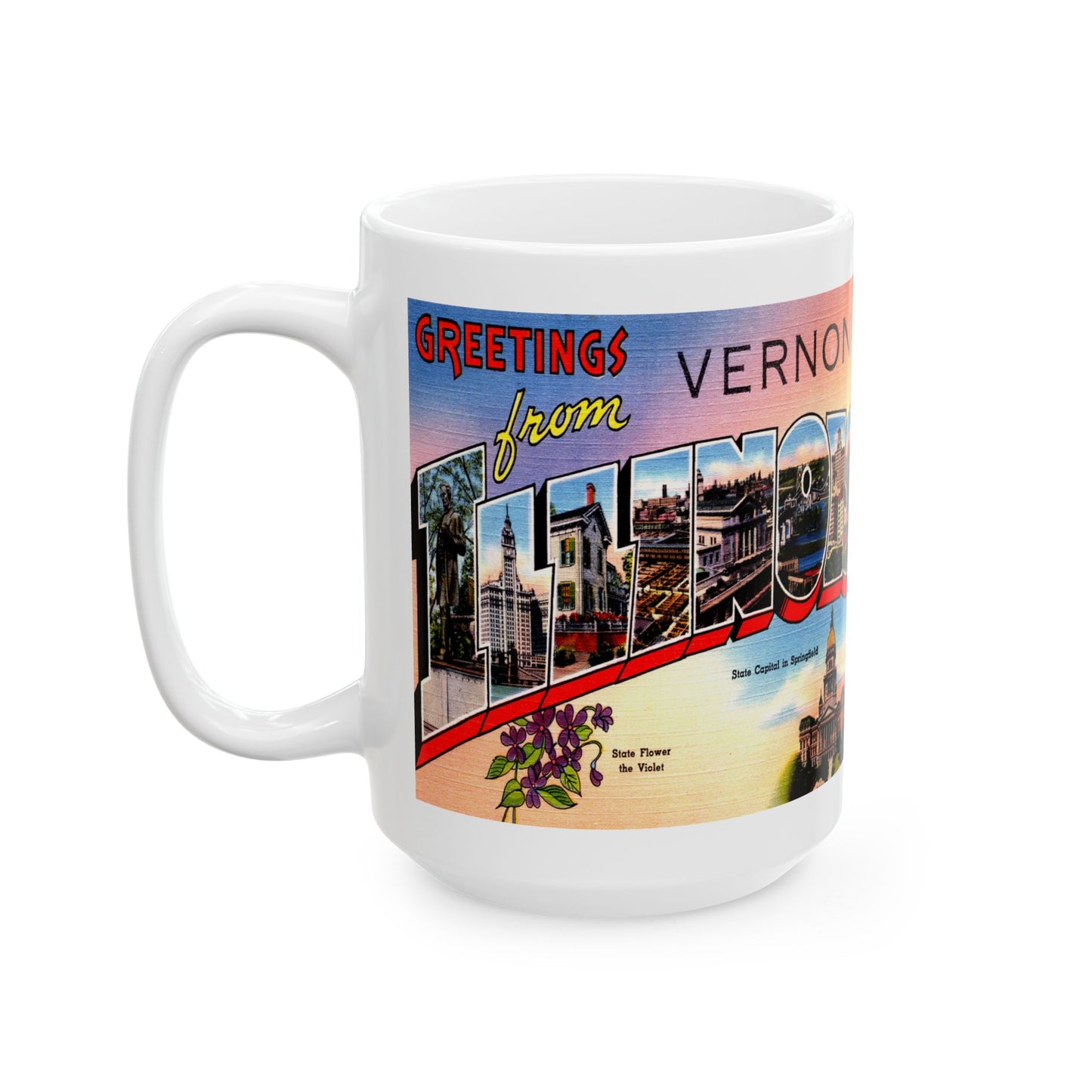 Memebly Vintage Greetings from Vernon IL Mug