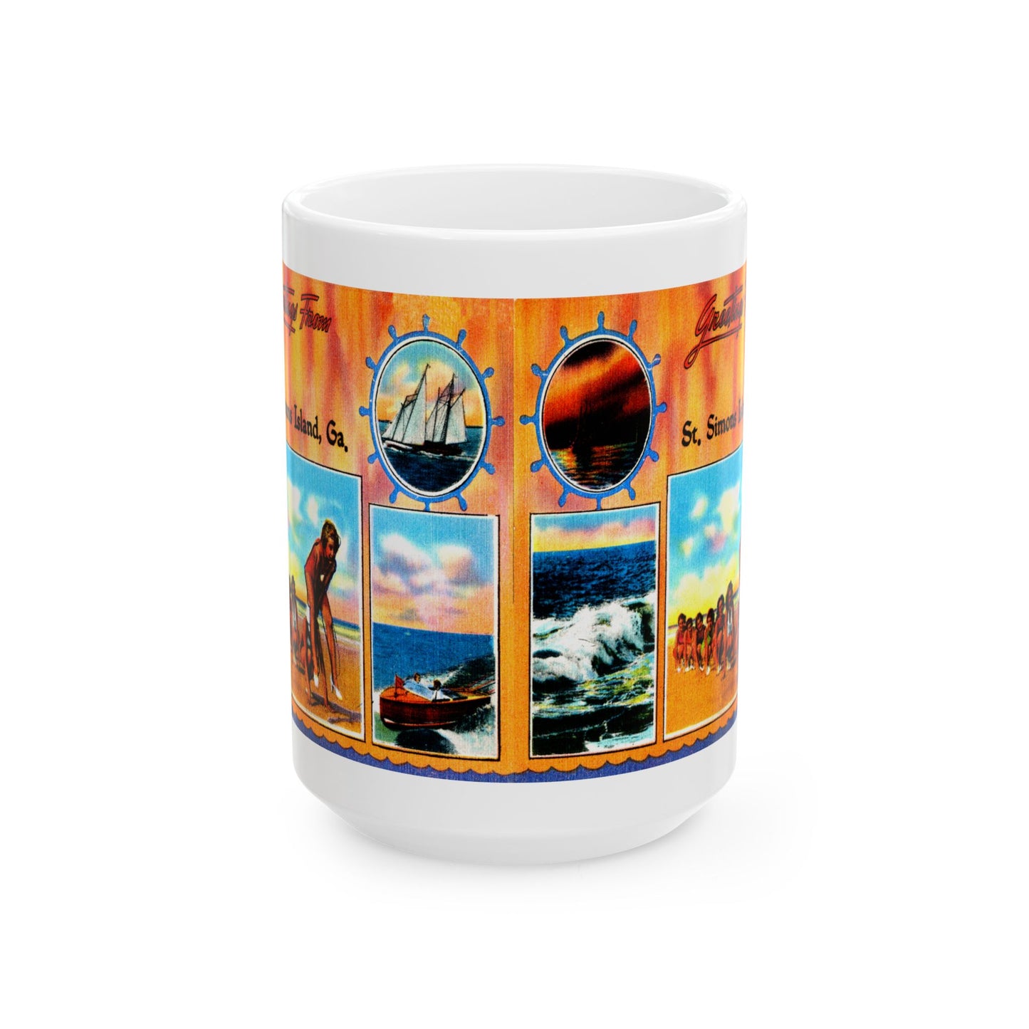 Memebly Retro Greetings from St Simons Island GA Coffee Mug