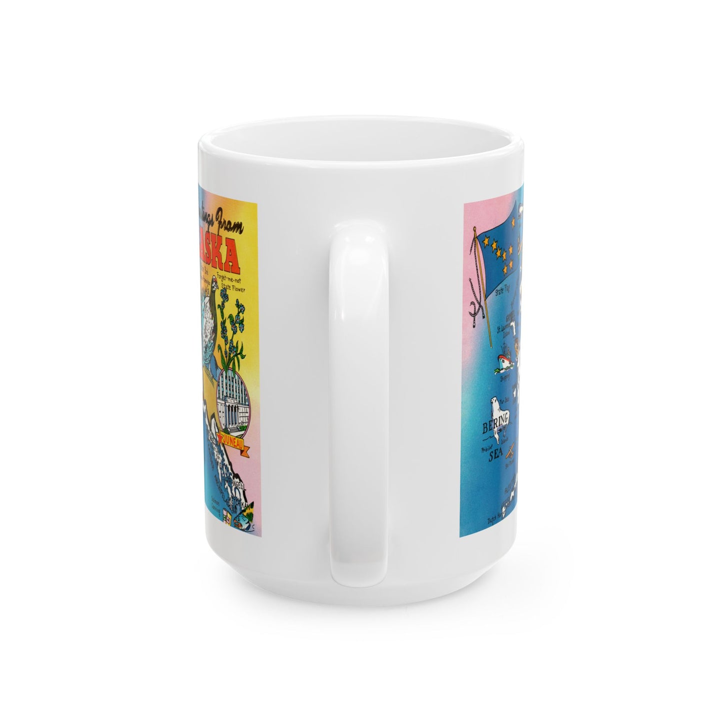 Memebly Retro Greetings from Alaska Map Coffee Mug