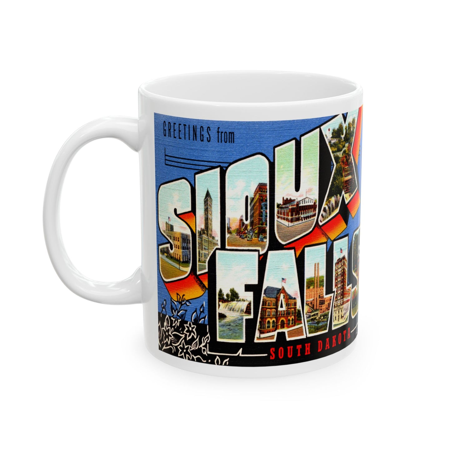 Memebly Vintage Greetings from Sioux Falls SD South Dakota Coffee Mug