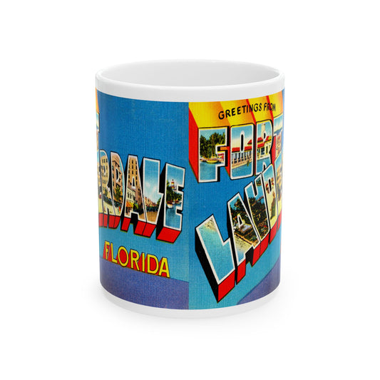 Memebly Vintage Greetings from Fort Lauderdale FL Florida Coffee Mug