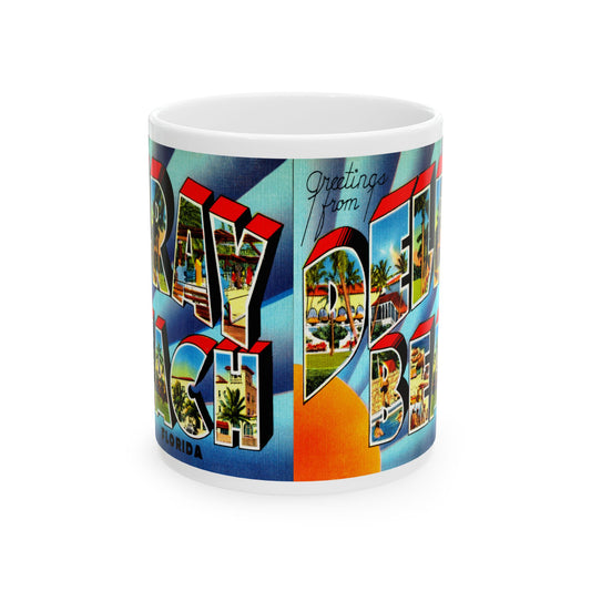 Memebly Vintage Greetings from Delray Beach FL Florida Coffee Mug