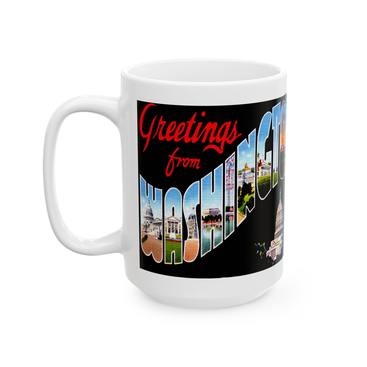 Memebly Scenic Retro Greetings from Washington DC Coffee Mug