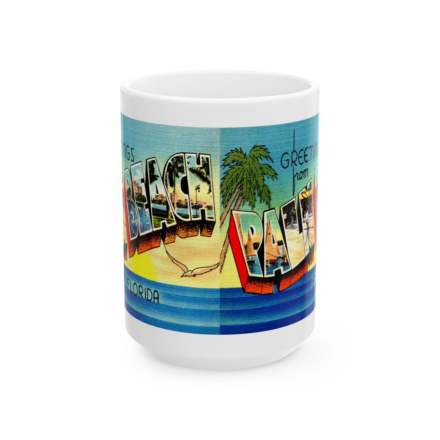 Memebly Retro Greetings from Palm Beach FL Florida Coffee Mug