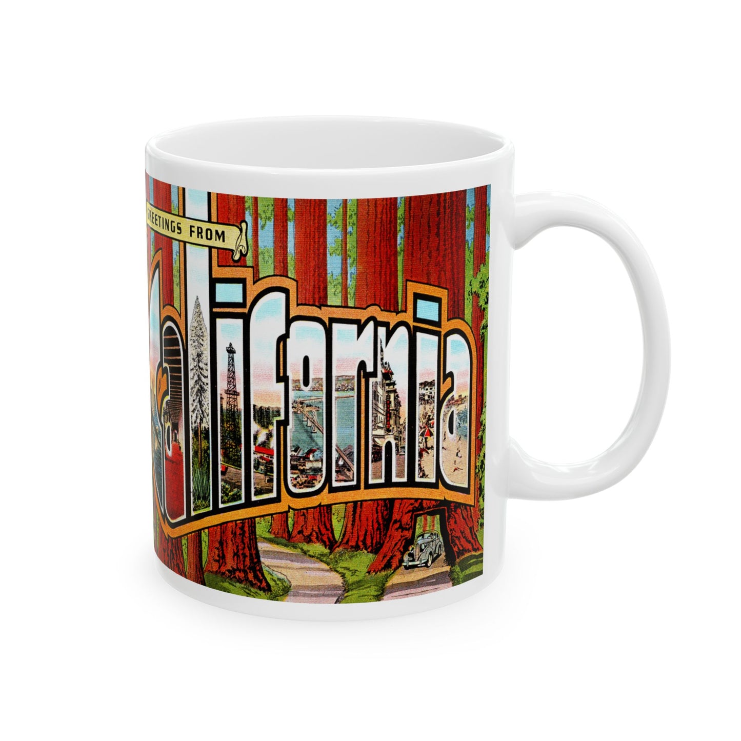 Memebly Retro Greetings from California CA Coffee Mug