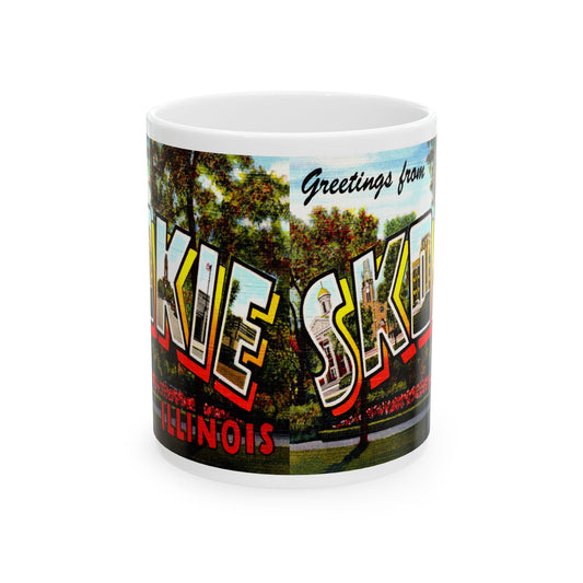 Memebly Scenic Vintage Greetings from Skokie IL Illinois Coffee Mug