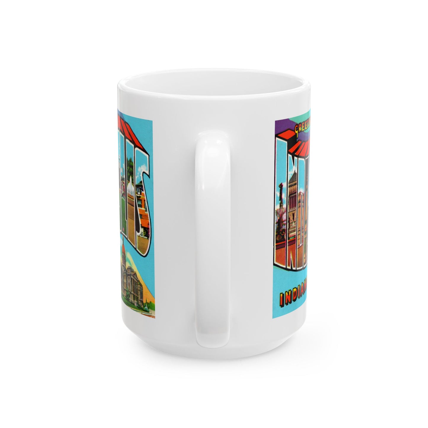 Memebly  Retro 1950s Greetings from Indianapolis IN Indiana Coffee Mug