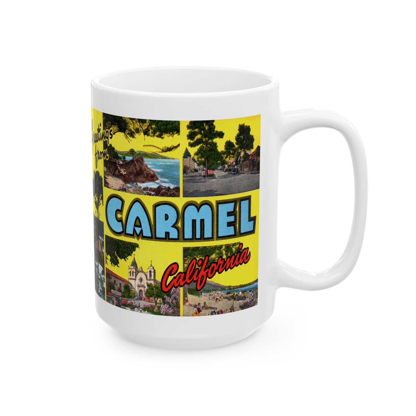 Memebly Retro Greetings from Carmel CA California Coffee Mug