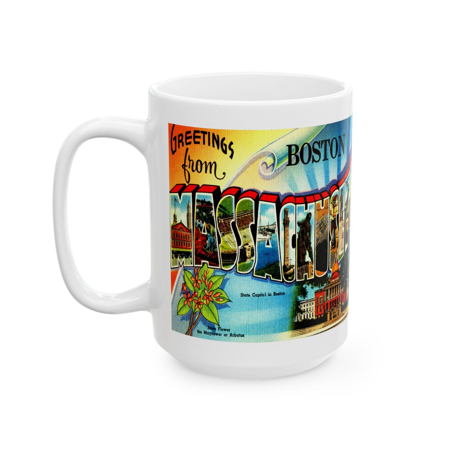 Memebly Retro Greetings from Boston MA Massachusetts Coffee Mug