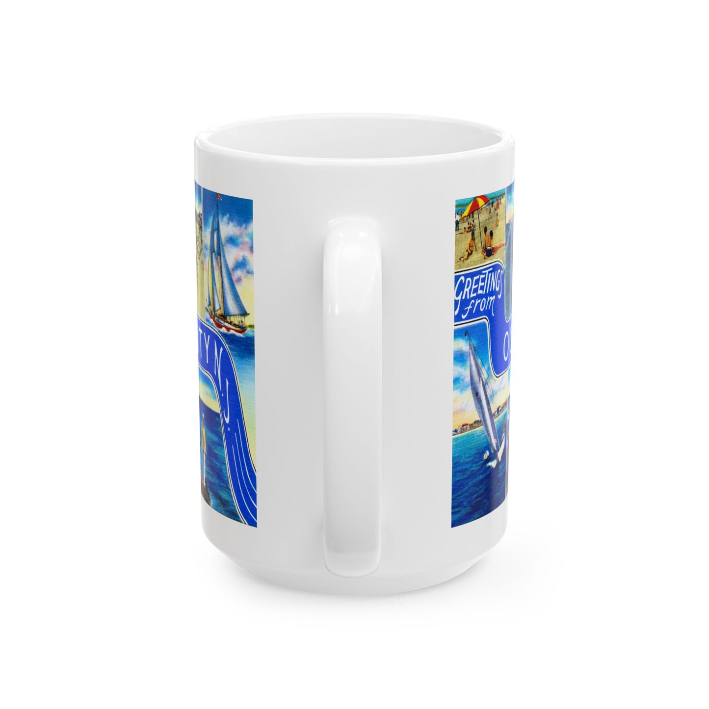 Memebly Scenic Vintage Greetings from Ocean City NJ New Jersey Coffee Mug