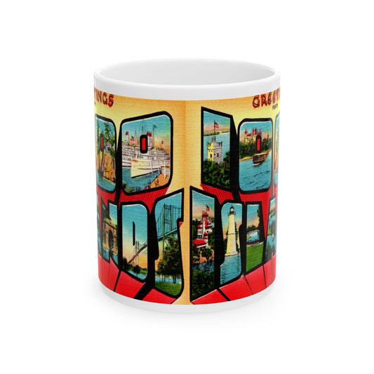 Memebly Vintage Greetings from 1000 Islands NY New York Coffee Mug