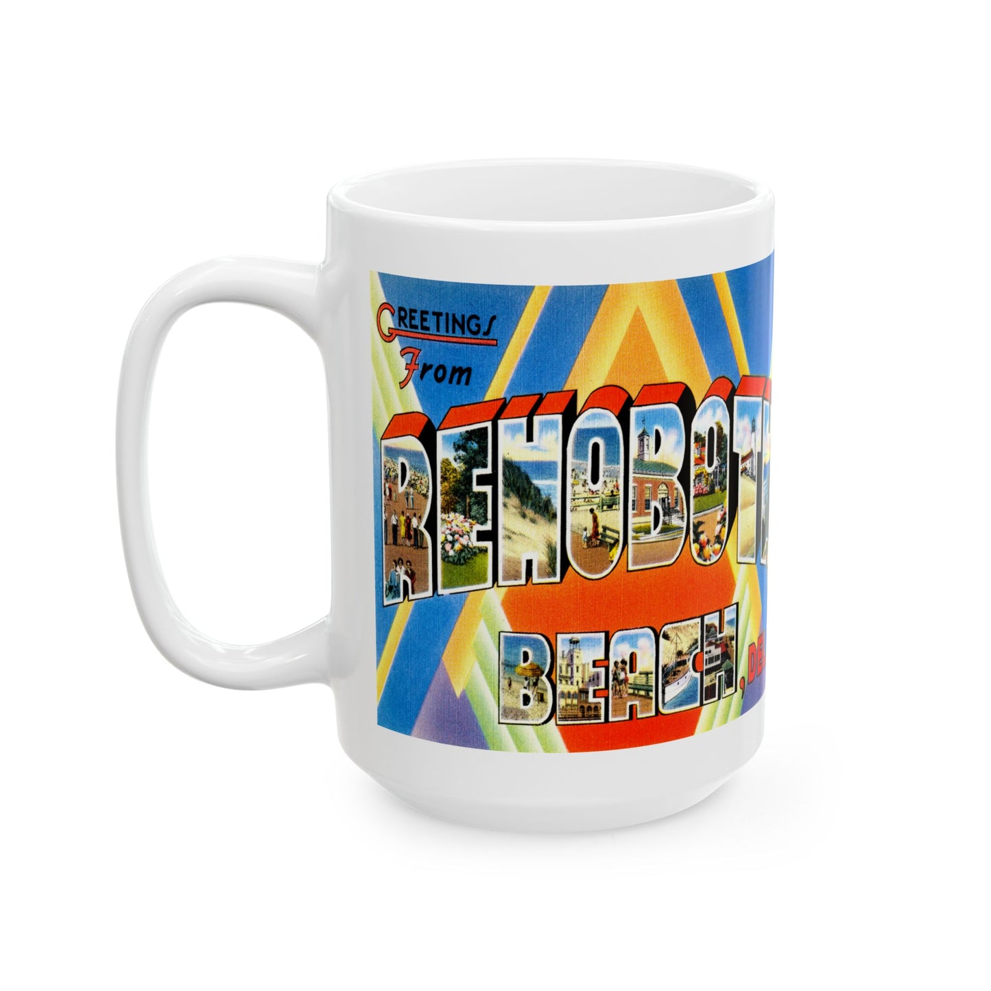 Memebly Vintage Greetings from Rehoboth DE Delaware Coffee Mug