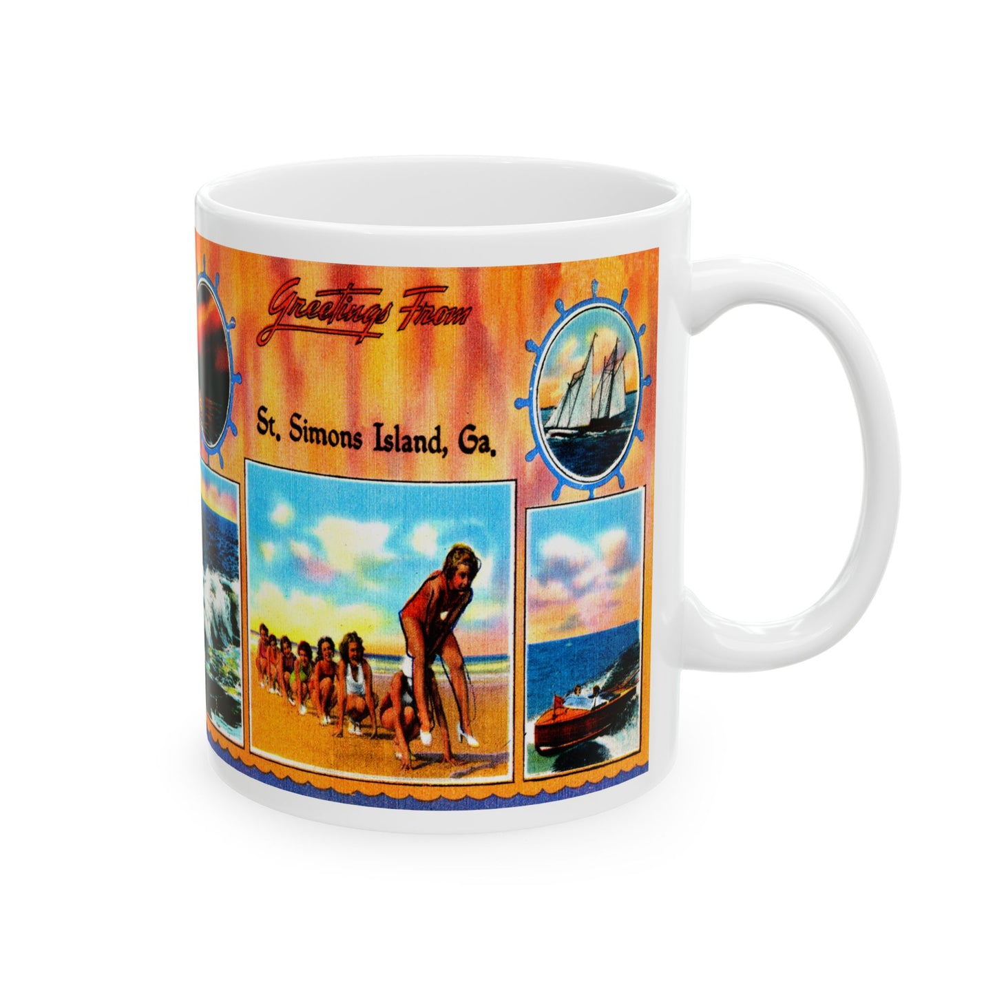 Memebly Retro Greetings from St Simons Island GA Coffee Mug