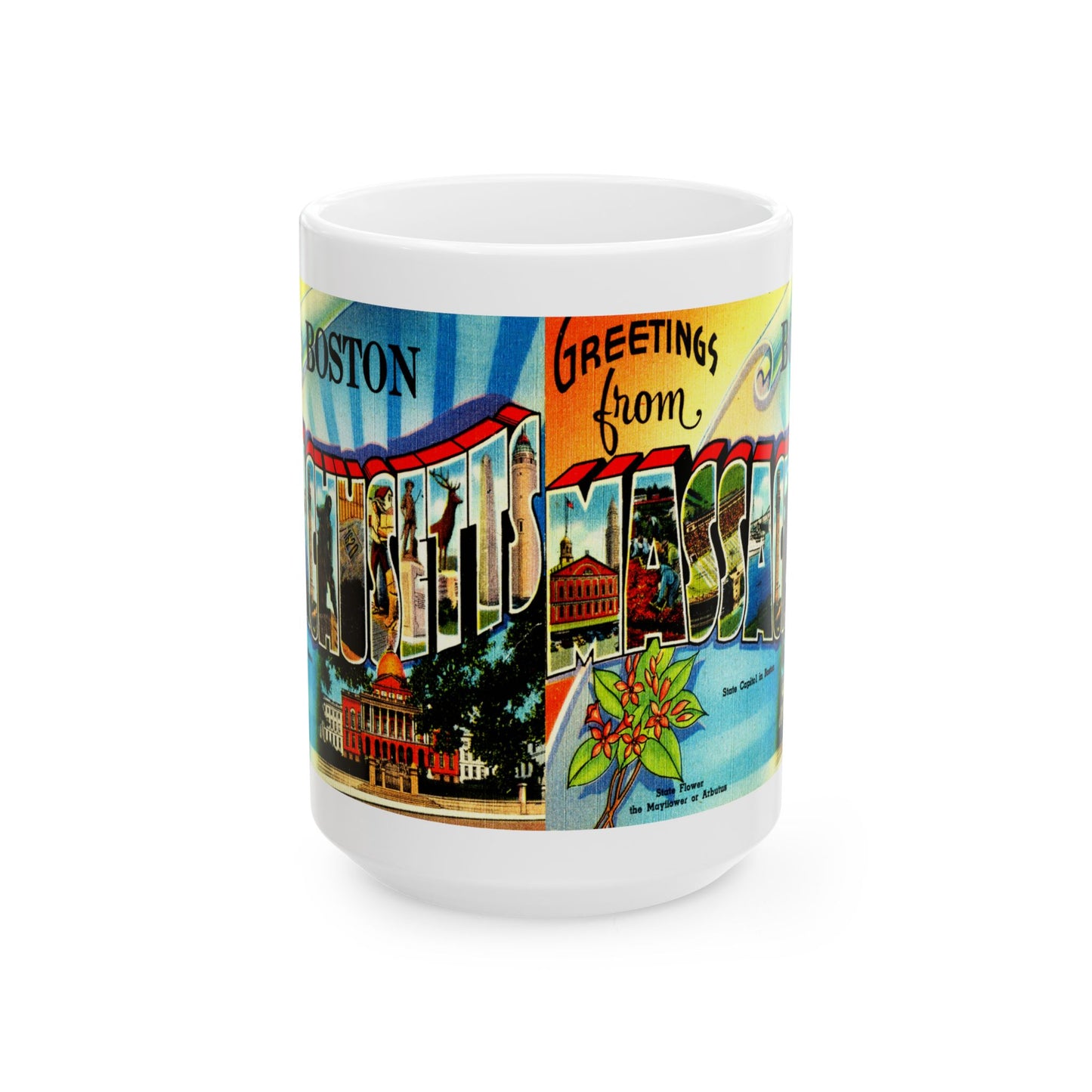 Memebly Retro Greetings from Boston MA Massachusetts Coffee Mug