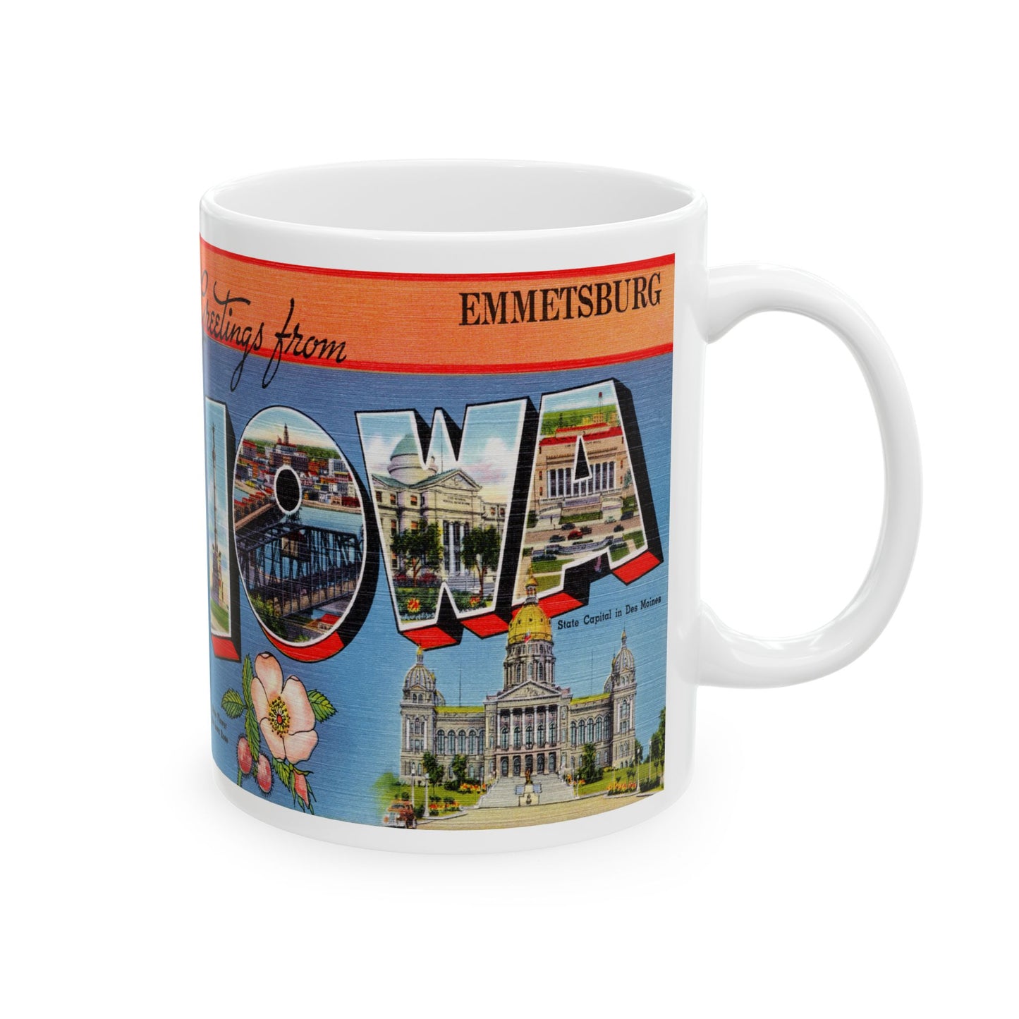 Memebly Vintage Greetings from Emmetsburg IA Coffee Mug