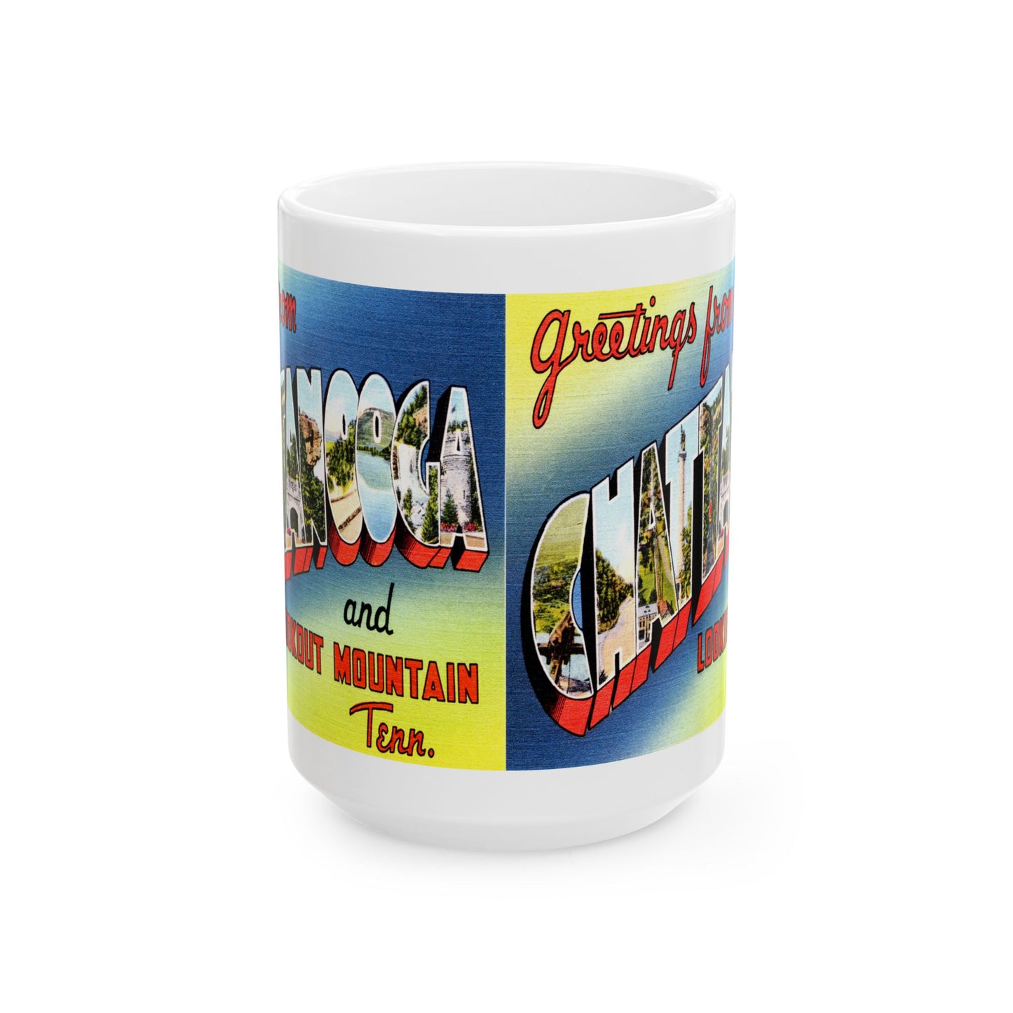 Memebly Vintage Greetings from Chattanooga TN Tennessee Coffee Mug