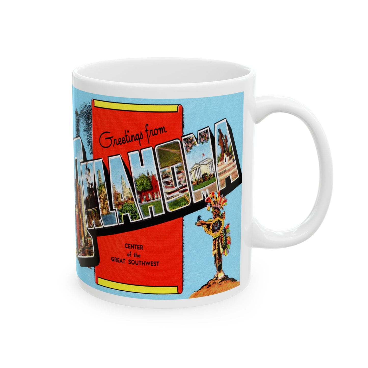 Memebly Scenic Retro Greetings from Oklahoma OK Coffee Mug