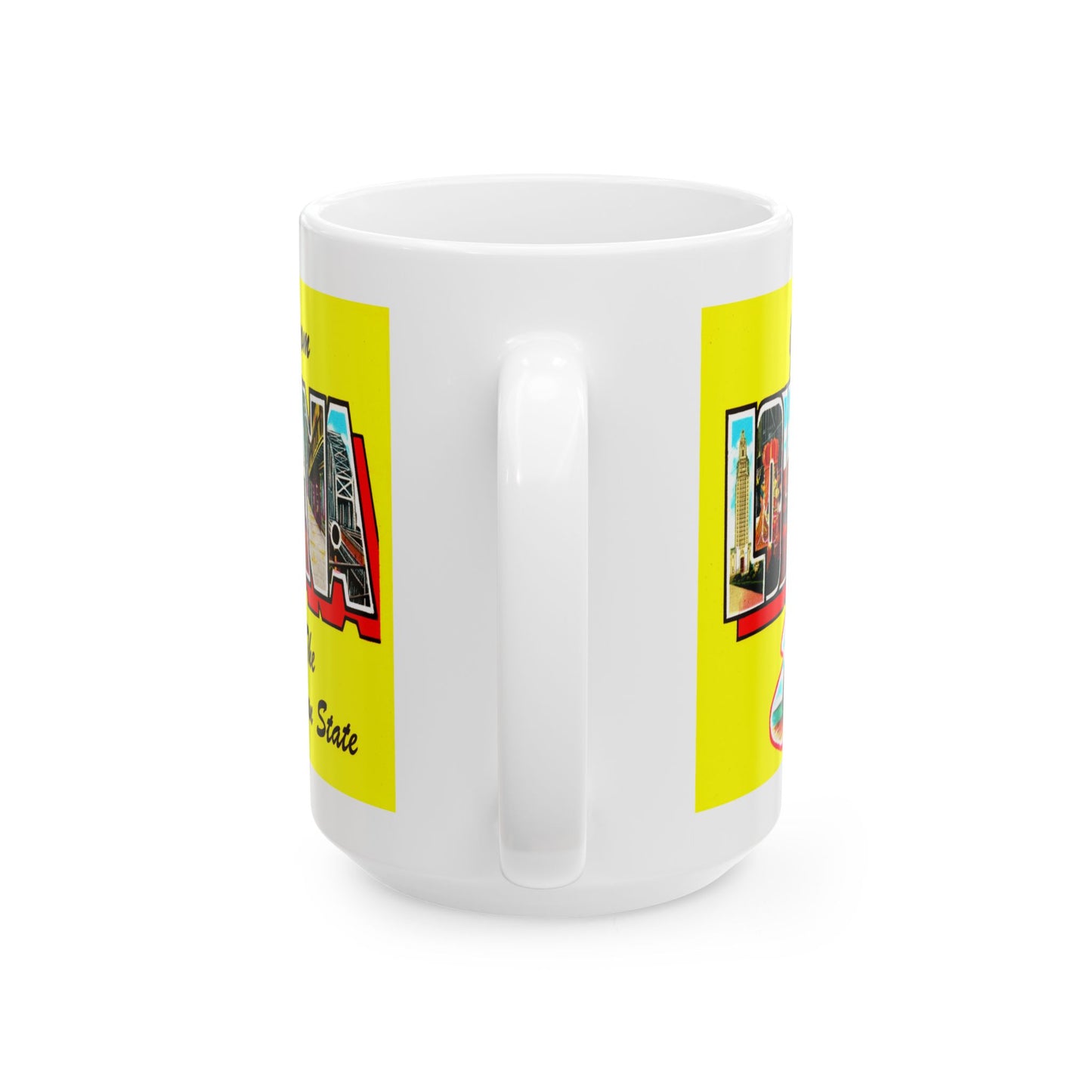 Memebly Retro 1950s Greetings from Louisiana LA Coffee Mug