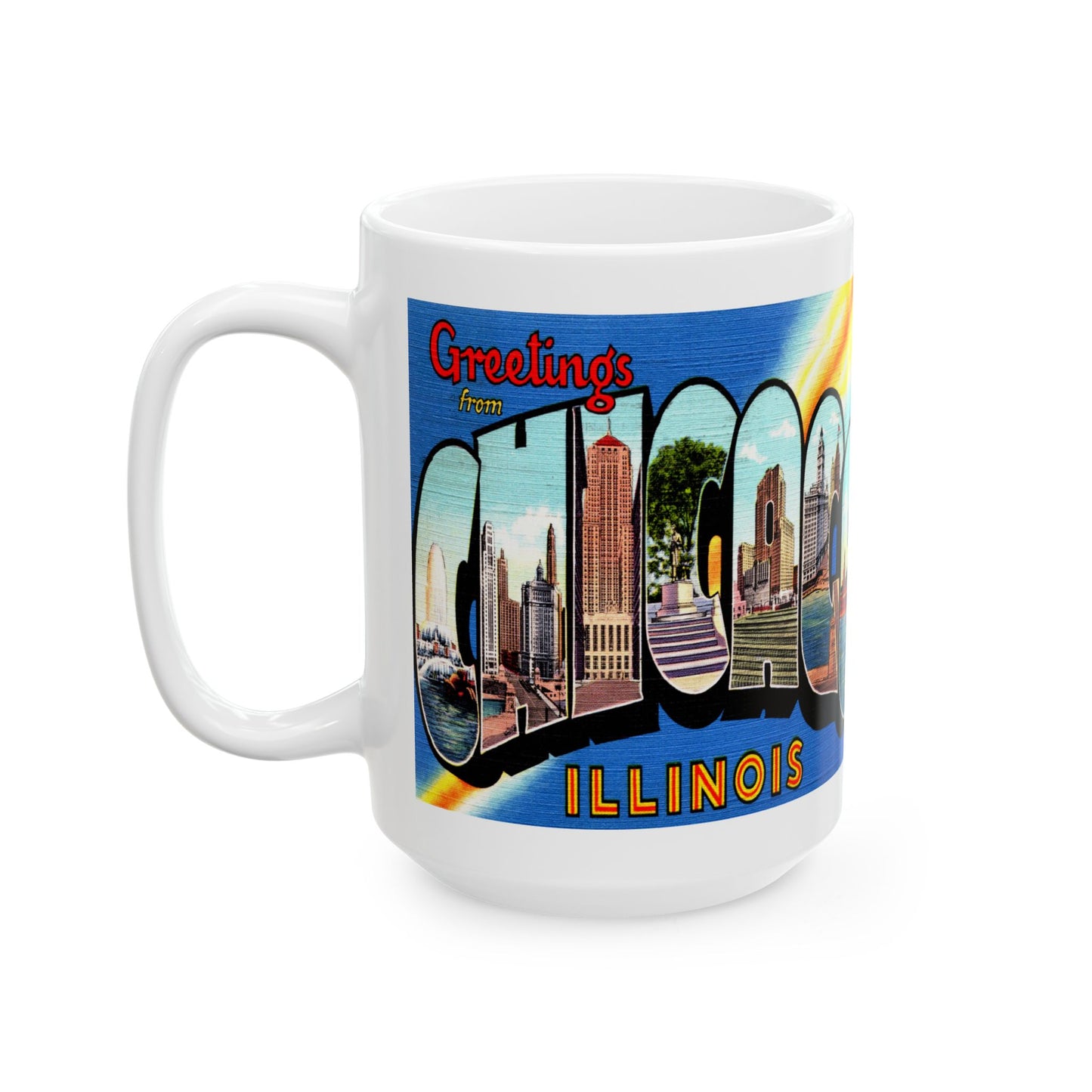 Memebly Vintage Greetings from Chicago IL Coffee Mug