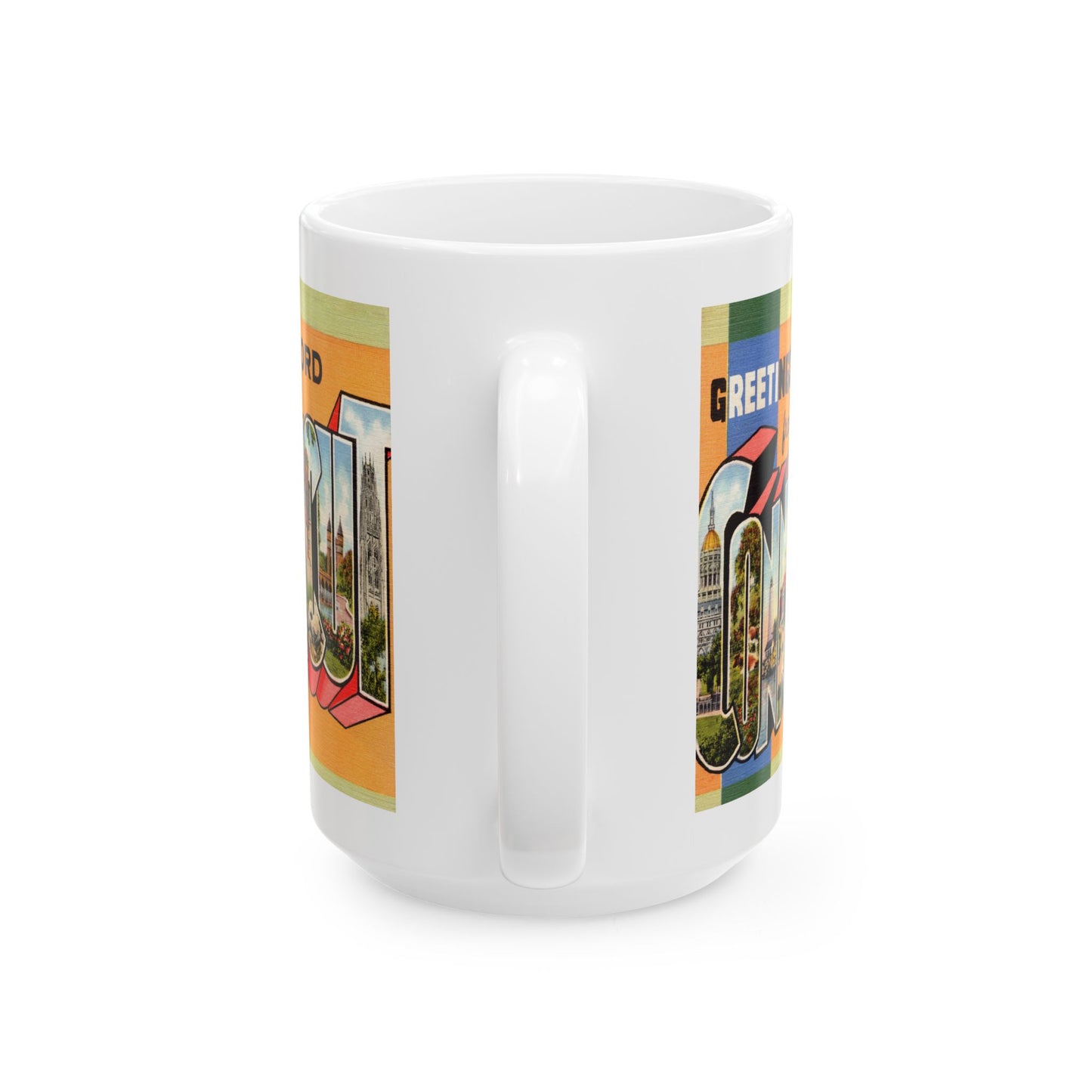 Memebly Colorful Retro Greetings from Hartford CT Coffee Mug