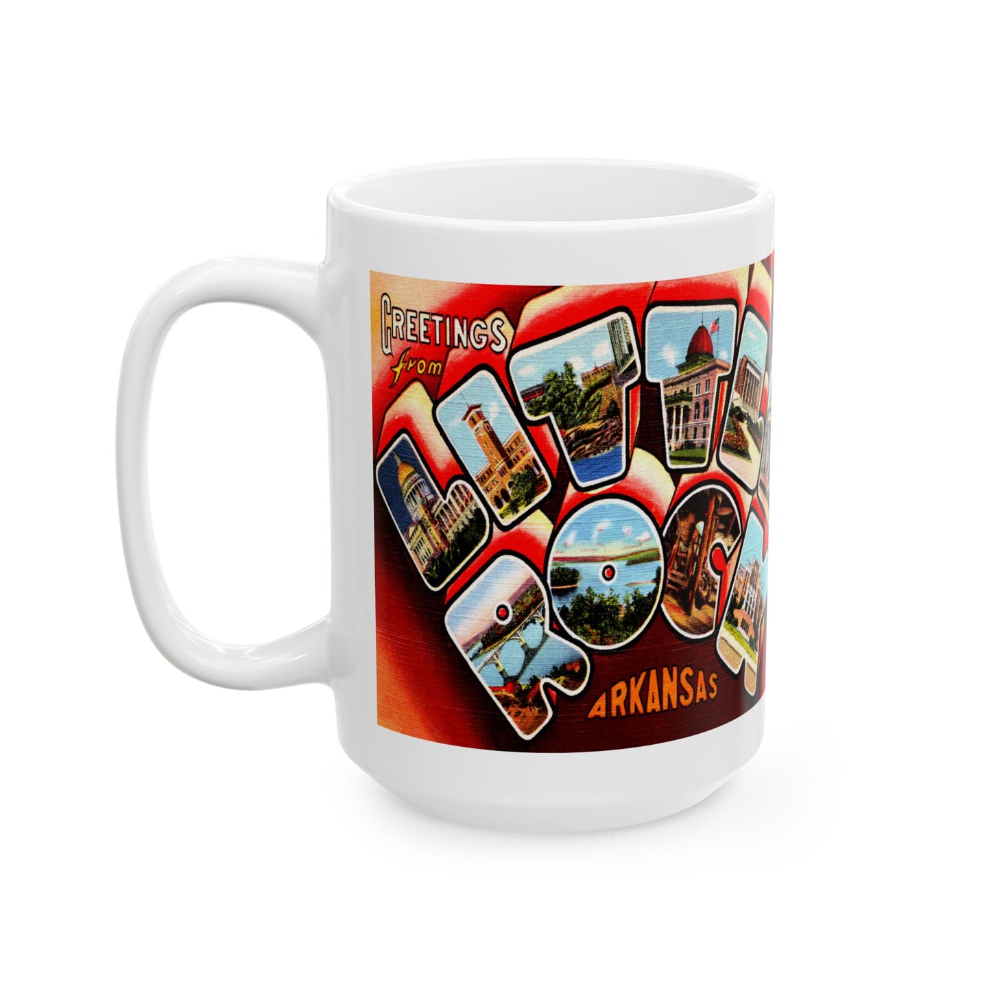 Memebly Colorful Greetings from Little Rock AR Coffee Mug