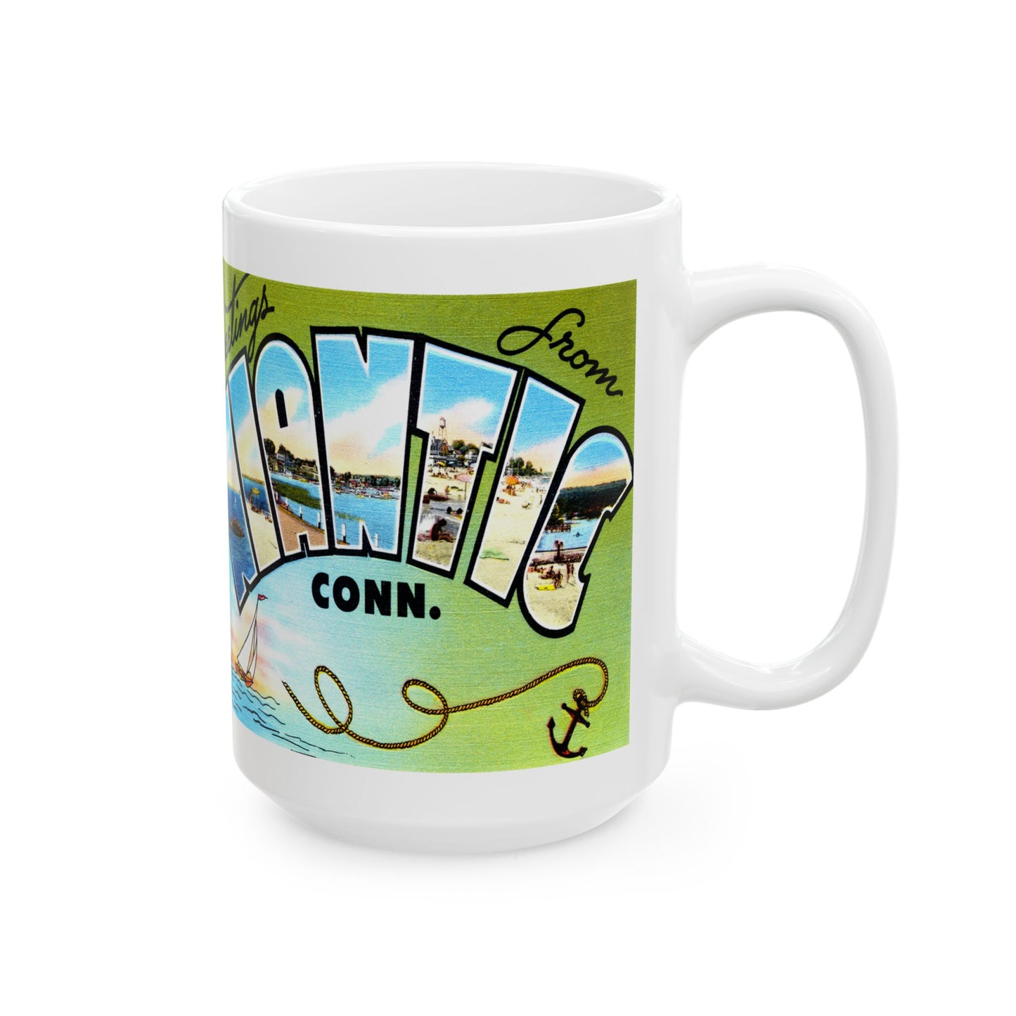 Memebly Vintage Greetings from Niantic CT Connecticut Coffee Mug