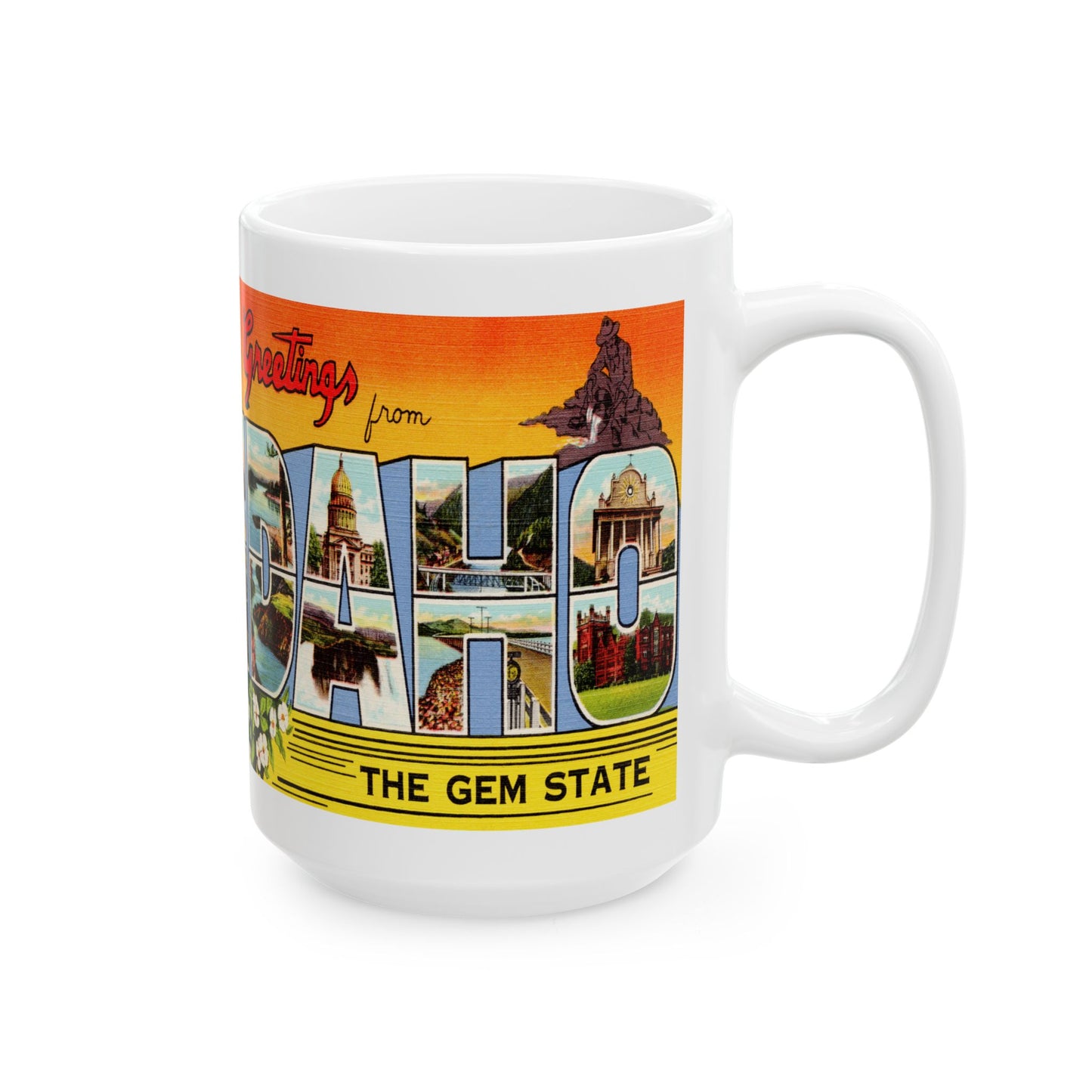 Memebly Scenic Vintage Greetings from Idaho Coffee Mug