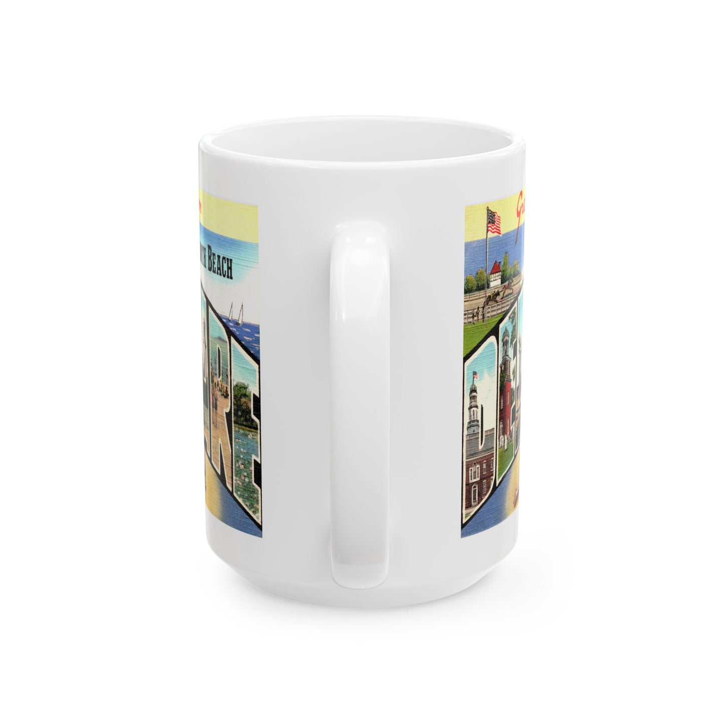 Memebly Vintage Scenic Greetings Rehoboth Beach DE Delaware Coffee Mug