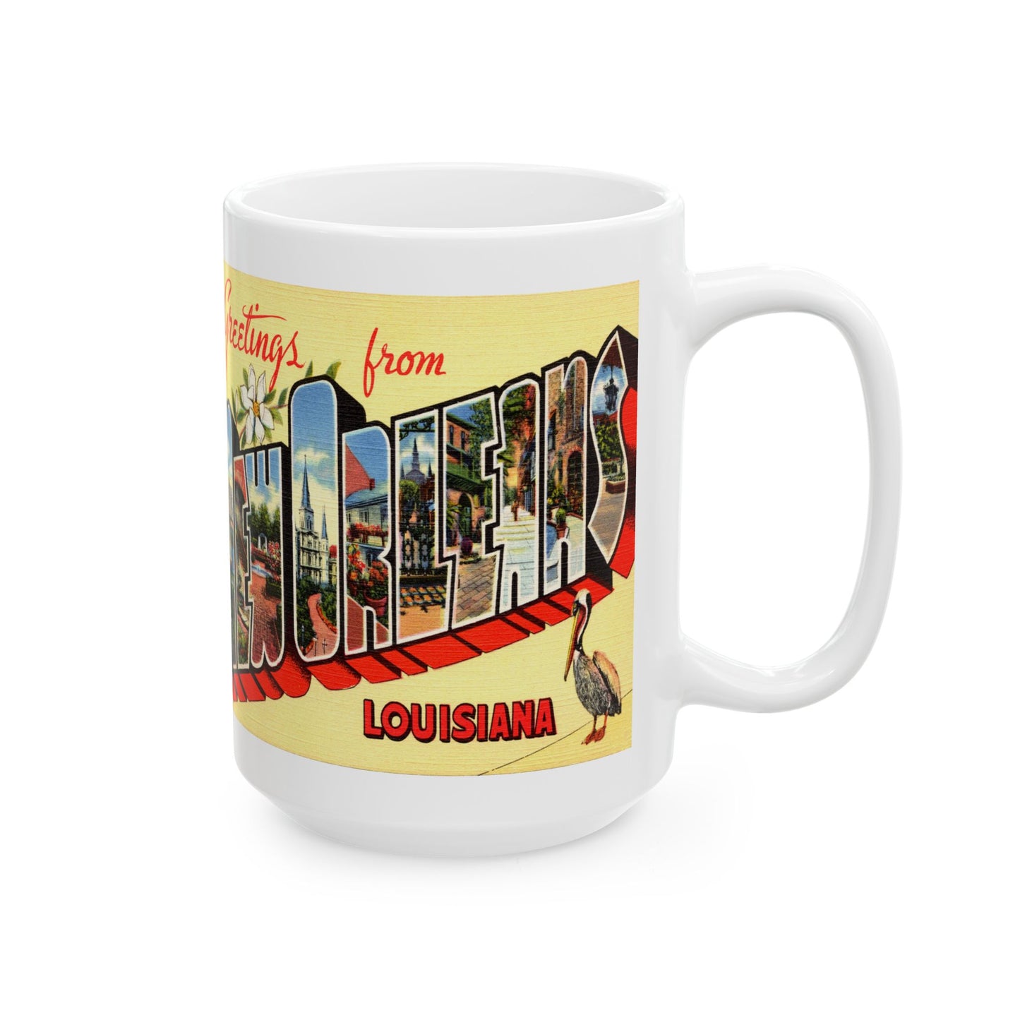 Memebly  Colorful Retro Greetings from New Orleans LA Louisiana Coffee Mug