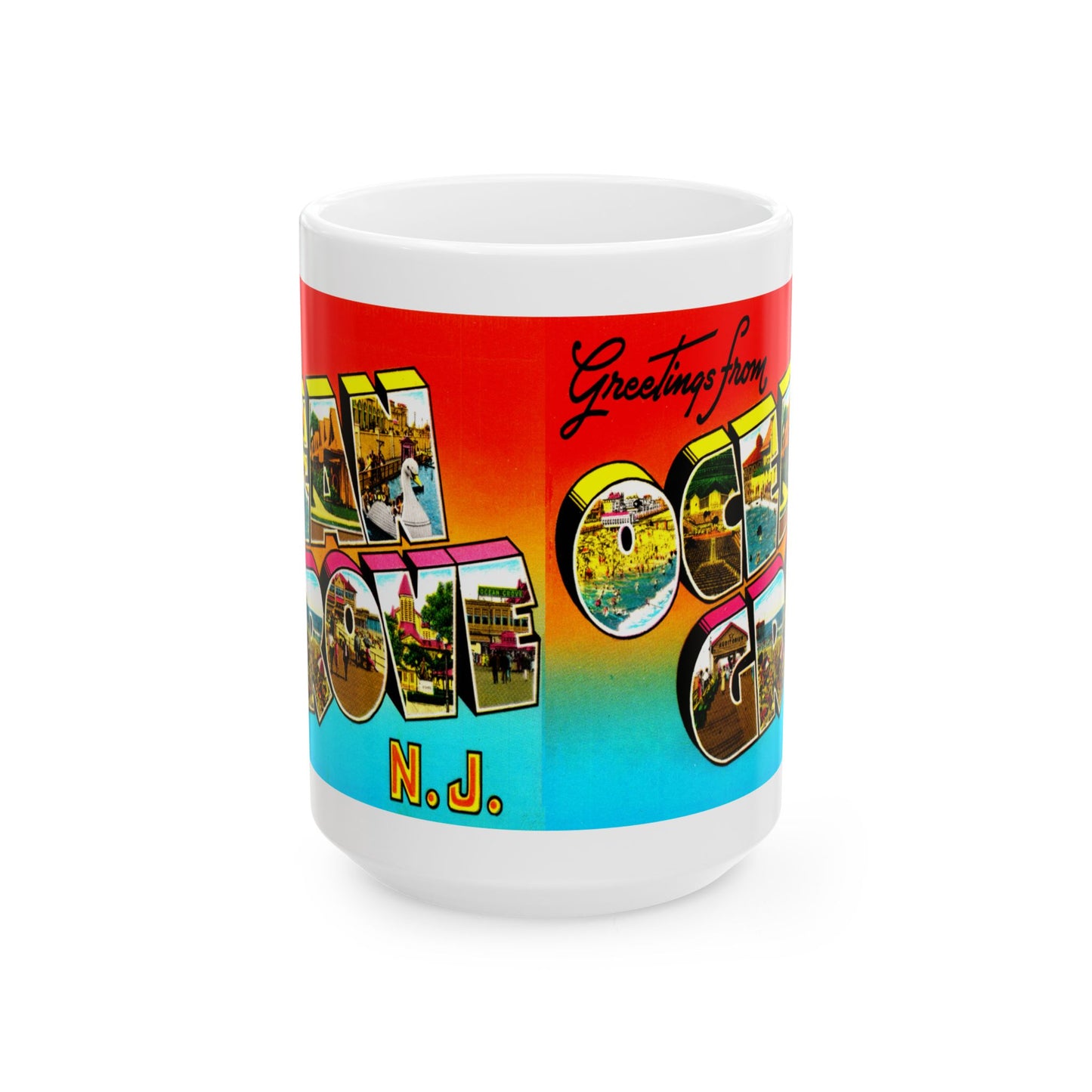 Memebly Vintage Greetings from Ocean Grove NJ New Jersey Coffee Mug