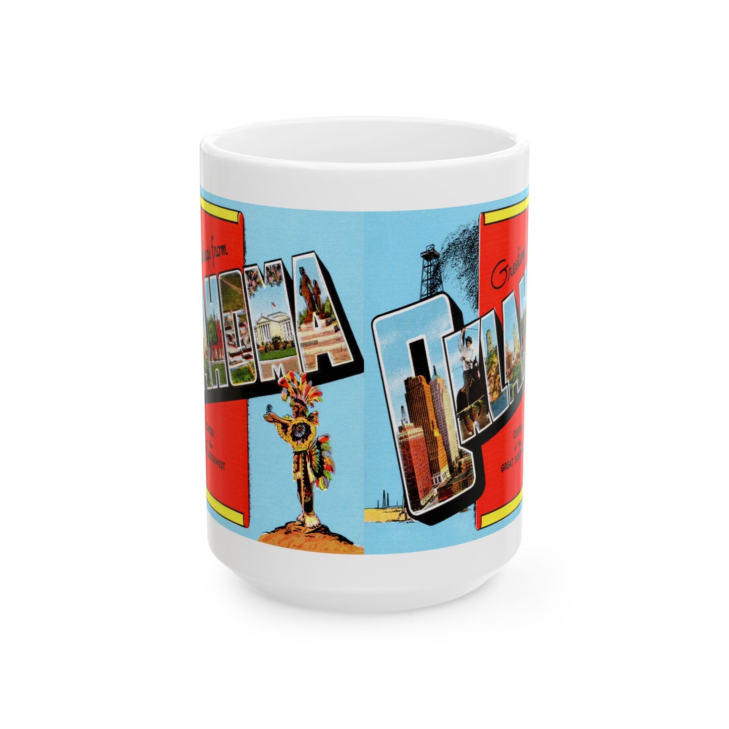 Memebly Scenic Retro Greetings from Oklahoma OK Coffee Mug