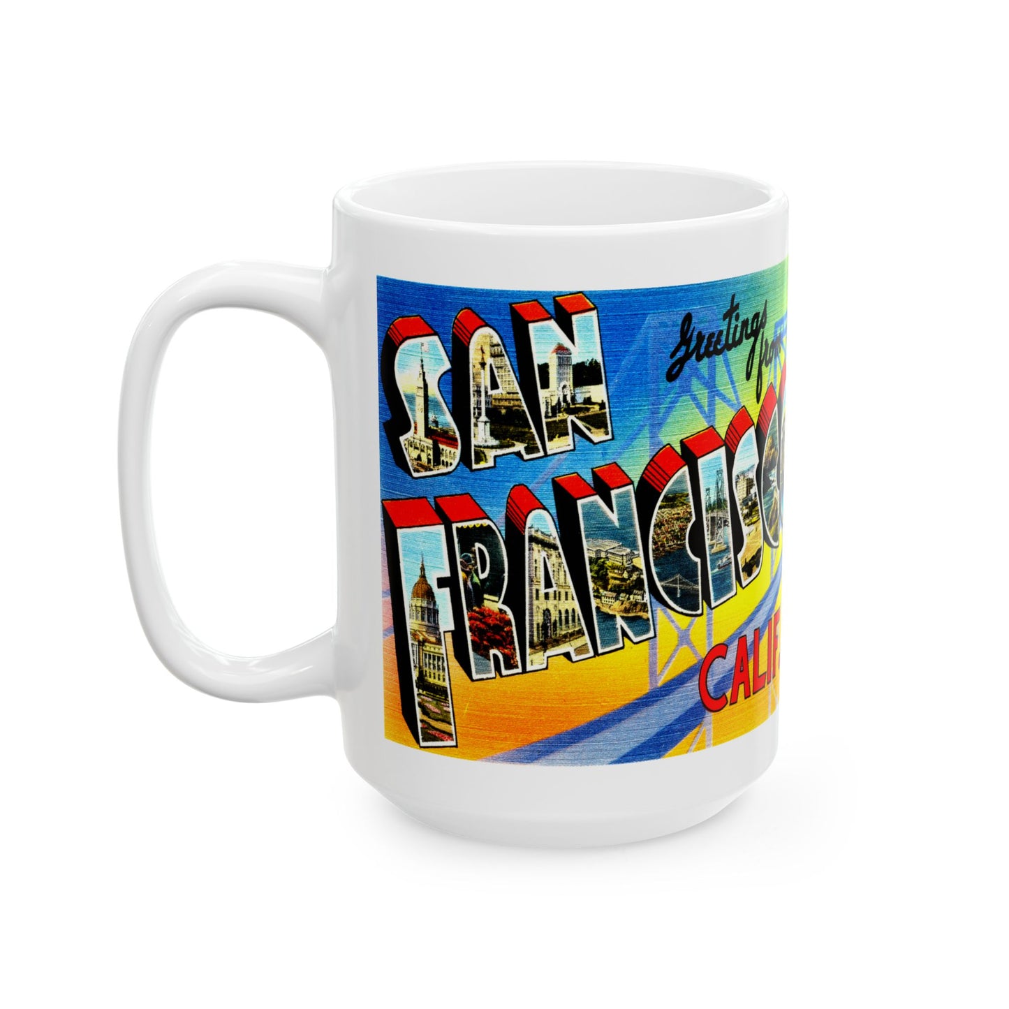 Memebly Retro Greetings from San Francisco CA California Coffee Mug