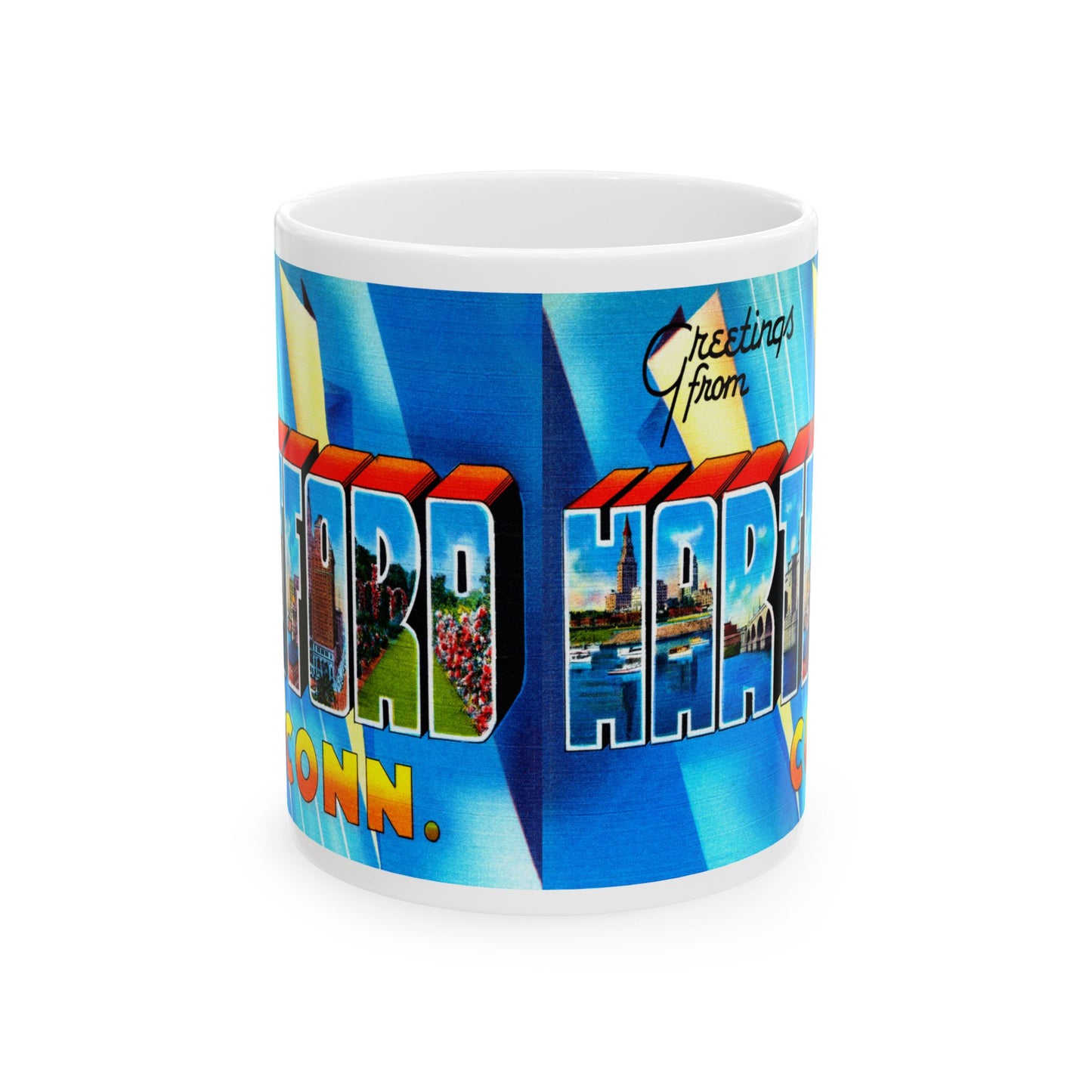 Memebly Retro Greetings from Hartford CT Connecticut Coffee Mug