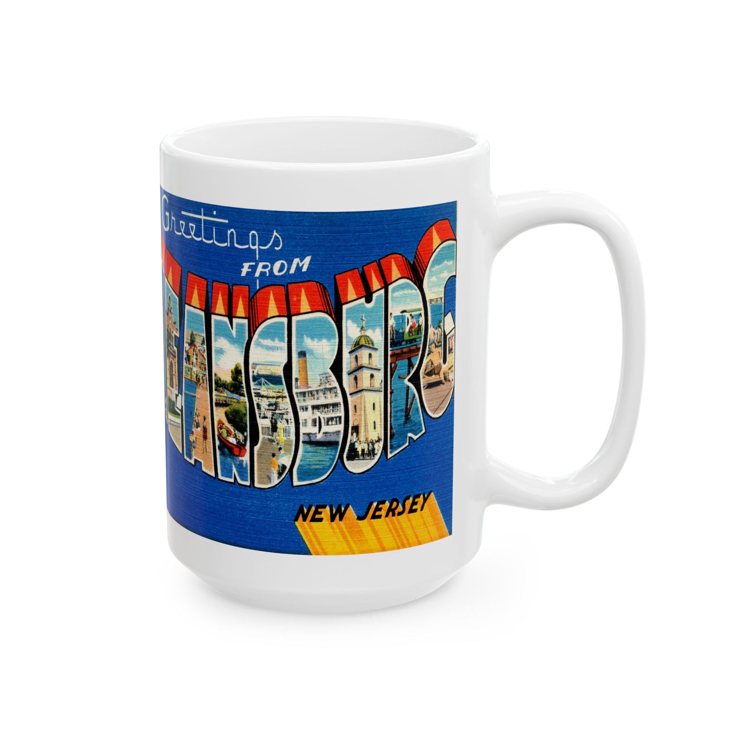 Memebly Vintage Greetings from Keansburg NJ New Jersey Coffee Mug