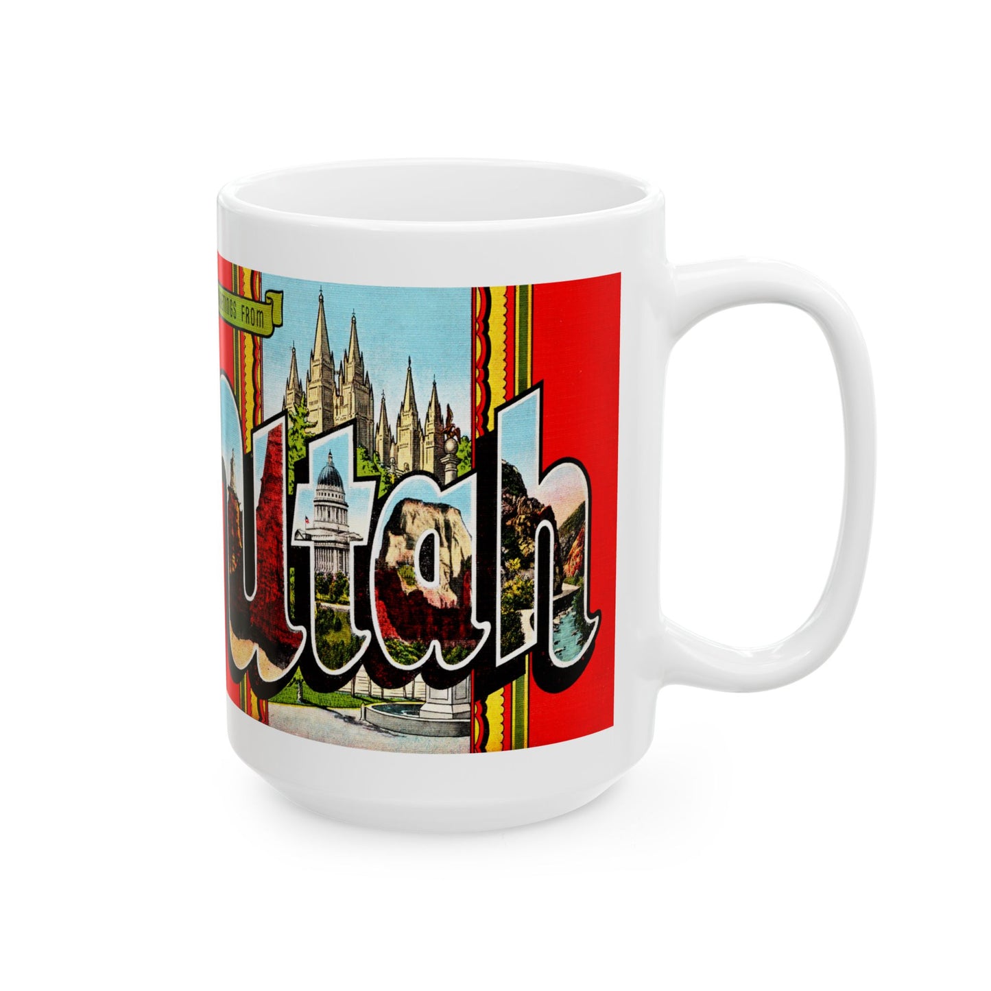 Memebly Colorful Retro Greetings from Utah UT Coffee Mug