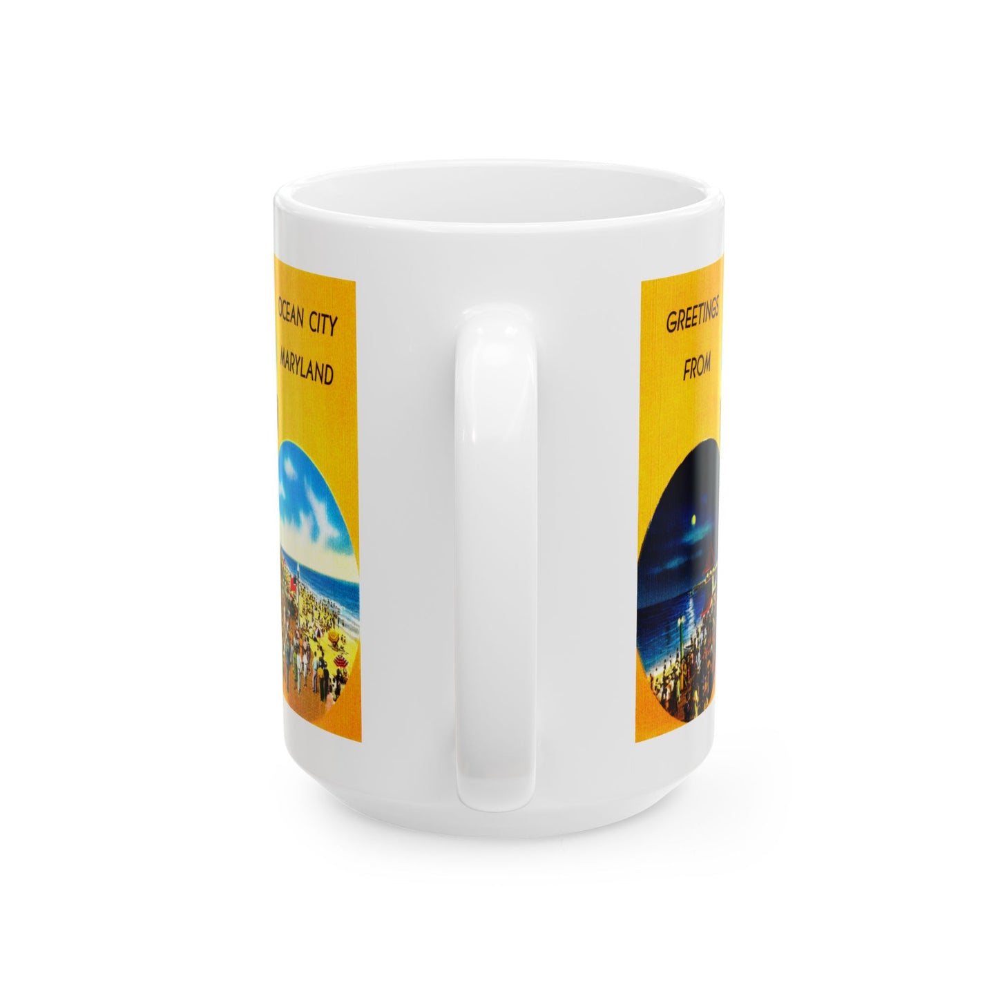 Memebly Scenic Retro Greetings from Ocean City MD Maryland Coffee Mug