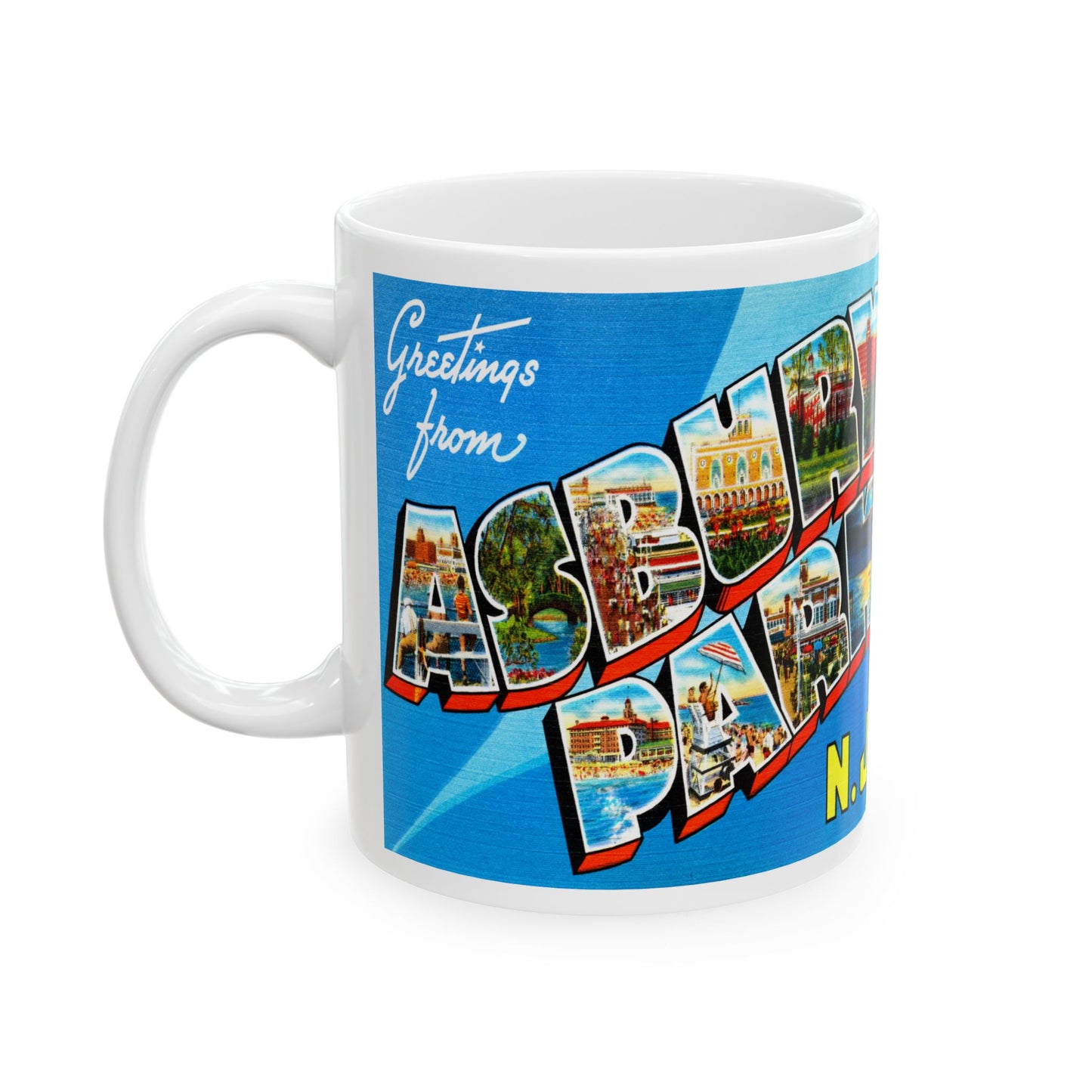 Memebly Retro Greetings from Asbury Park NJ New Jersey Coffee Mug