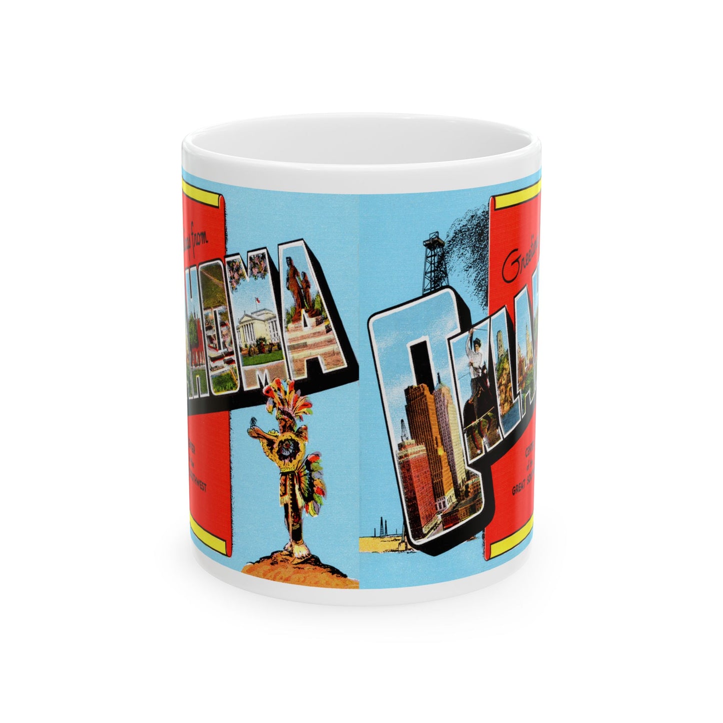 Memebly Scenic Retro Greetings from Oklahoma OK Coffee Mug