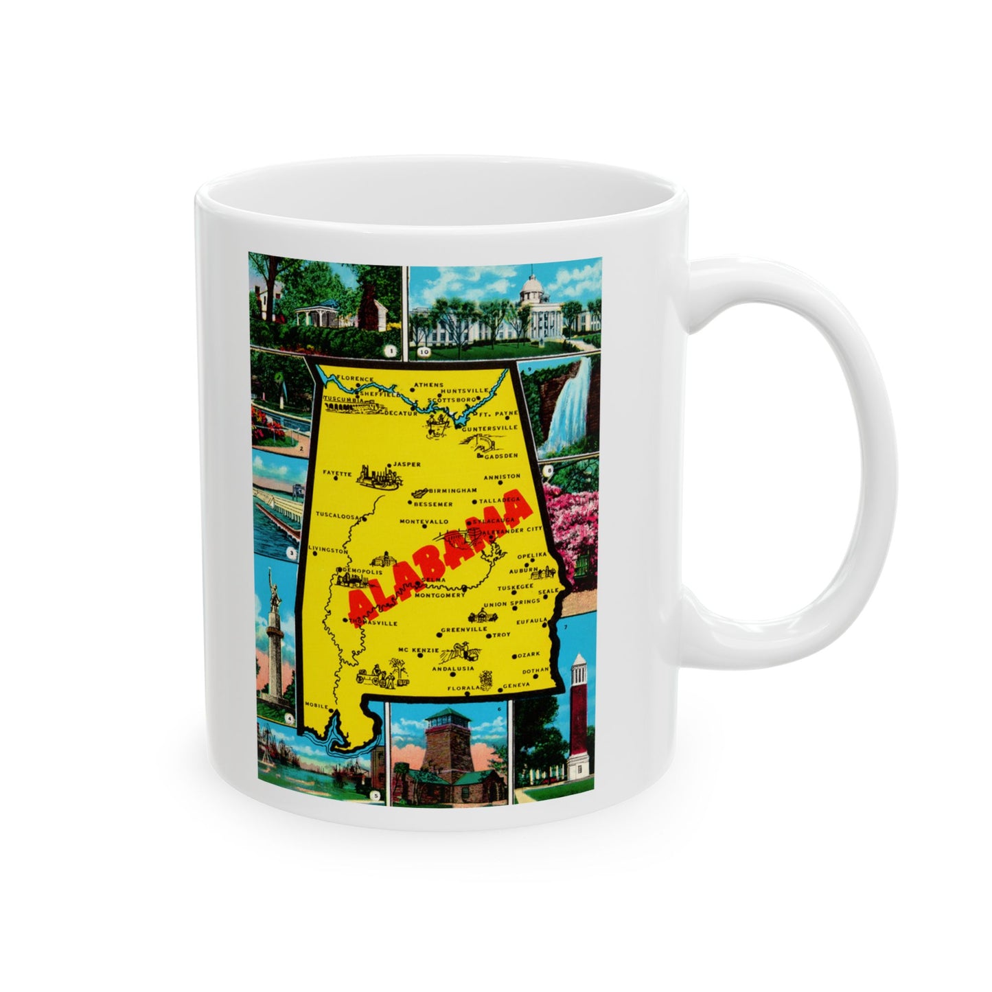 Memebly Deco Greetings from Alabama Map Coffee Mug