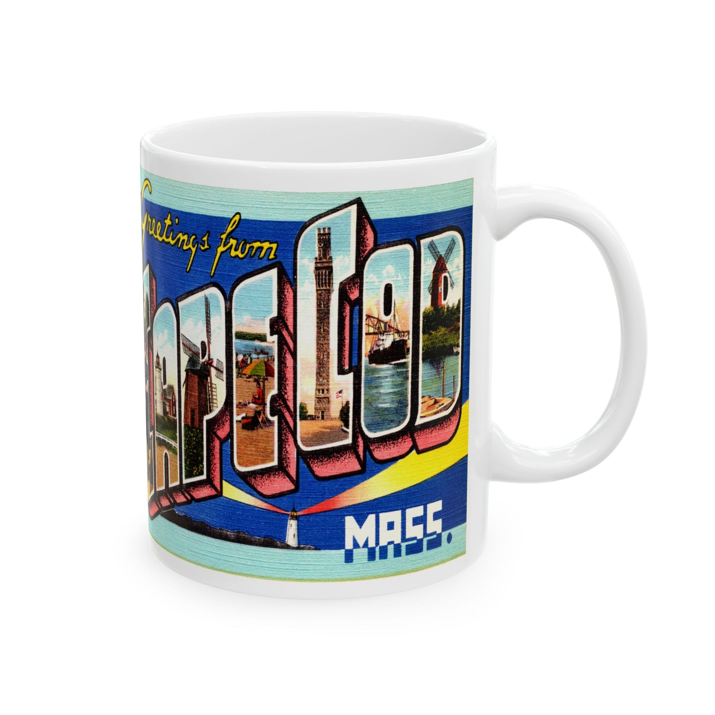 Memebly Vintage Retro Greetings from Cape Cod MA Massachusetts Coffee Mug