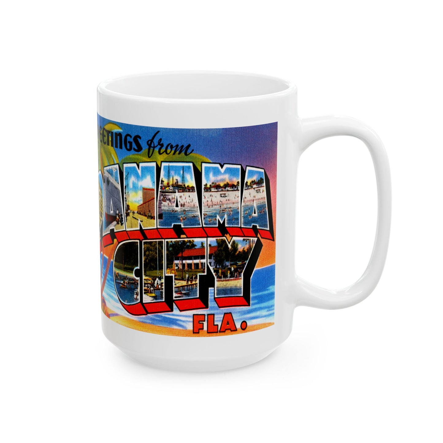 Memebly Retro Greetings from Panama City FL Florida Coffee Mug