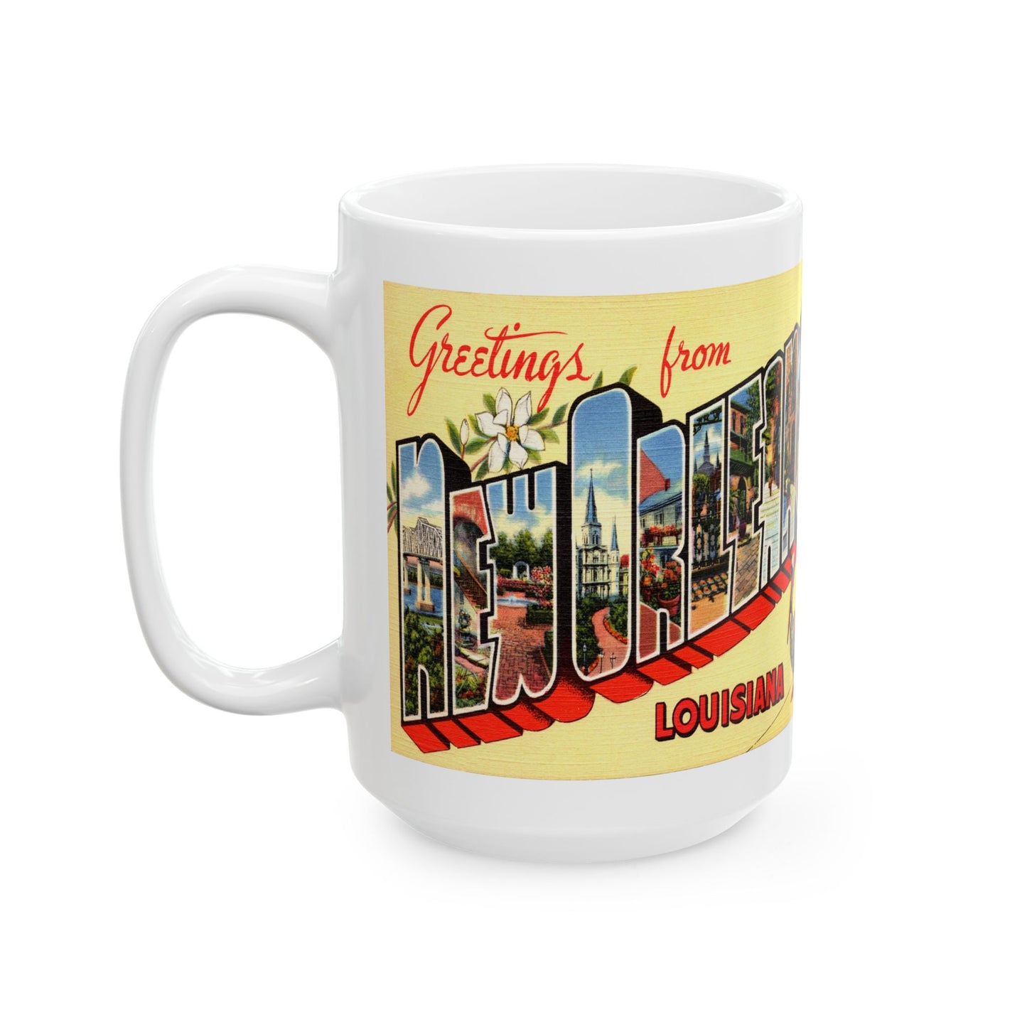 Memebly  Colorful Retro Greetings from New Orleans LA Louisiana Coffee Mug