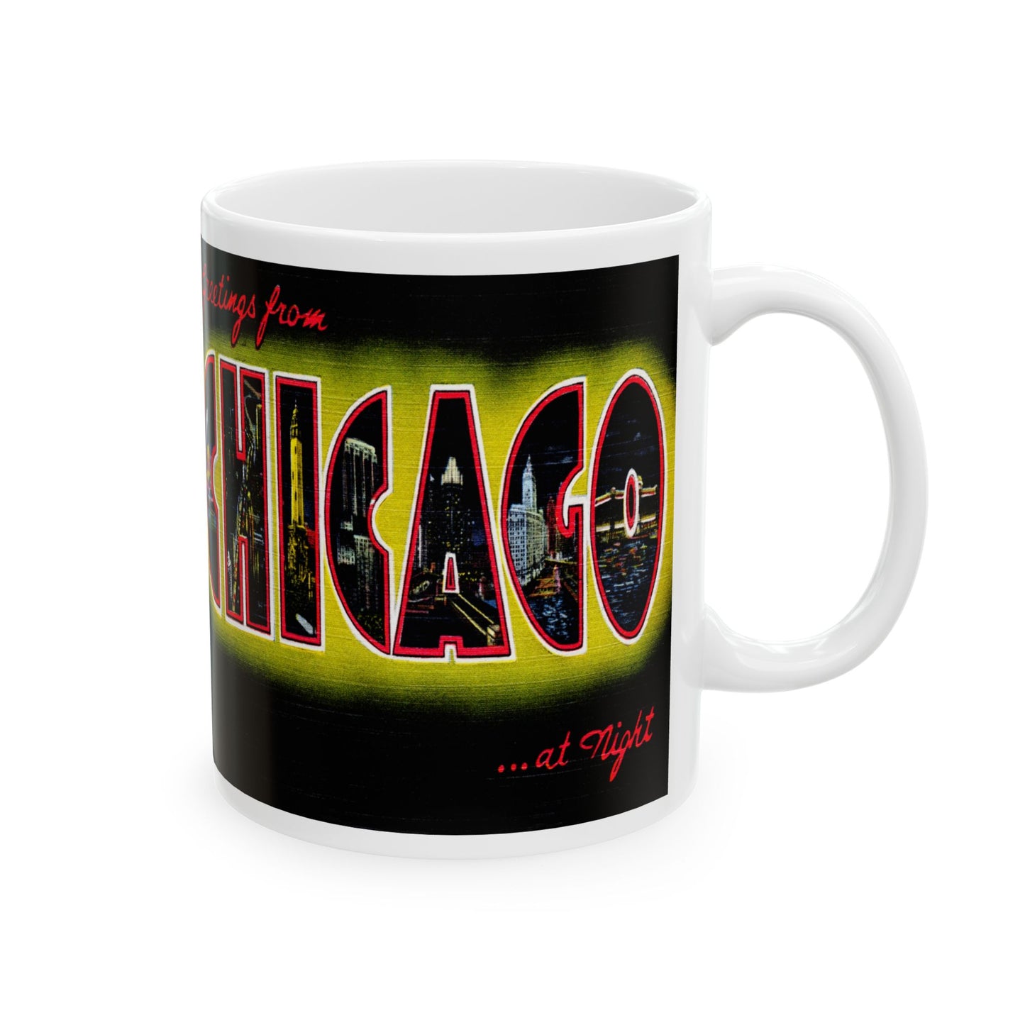 Memebly Scenic Greetings from Chicago IL Coffee Mug