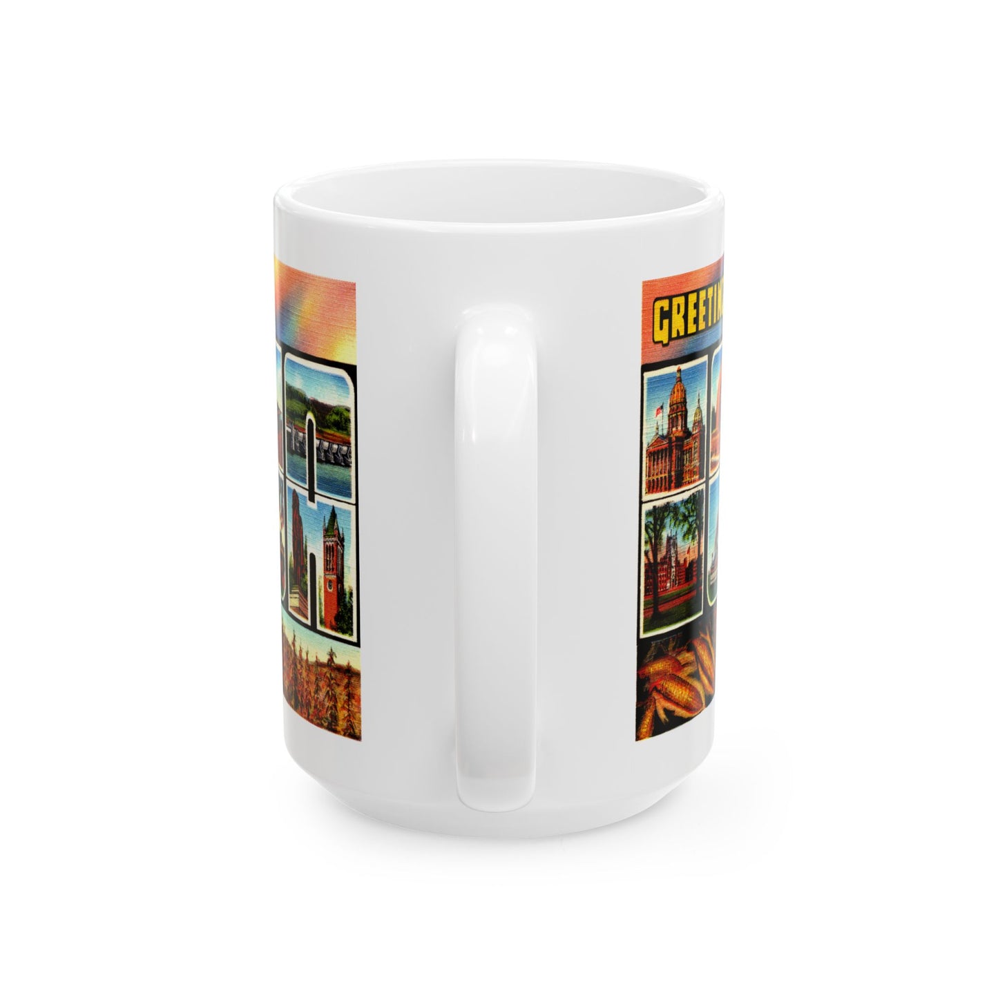 Memebly Scenic Vintage Greetings from Iowa IA Coffee Mug