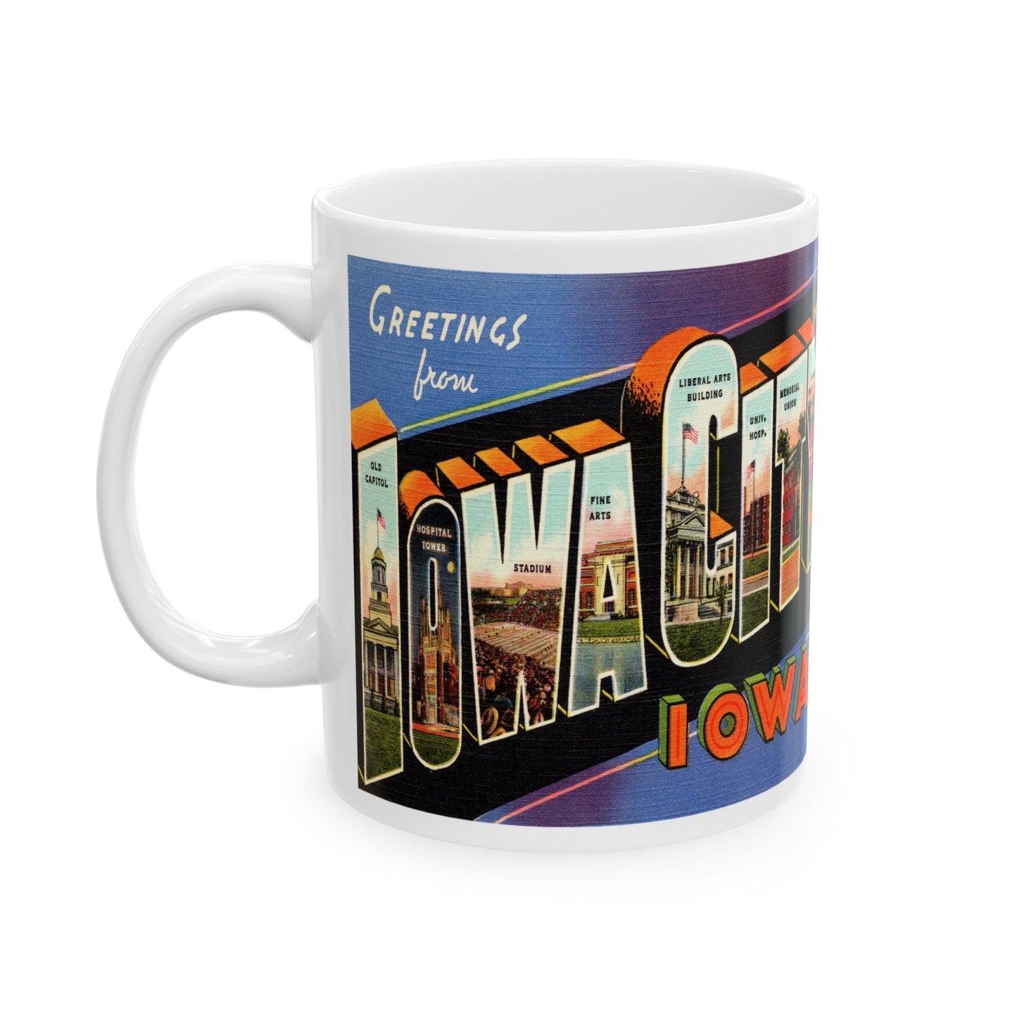 Memebly Vintage Greetings from Iowa City IA Coffee Mug