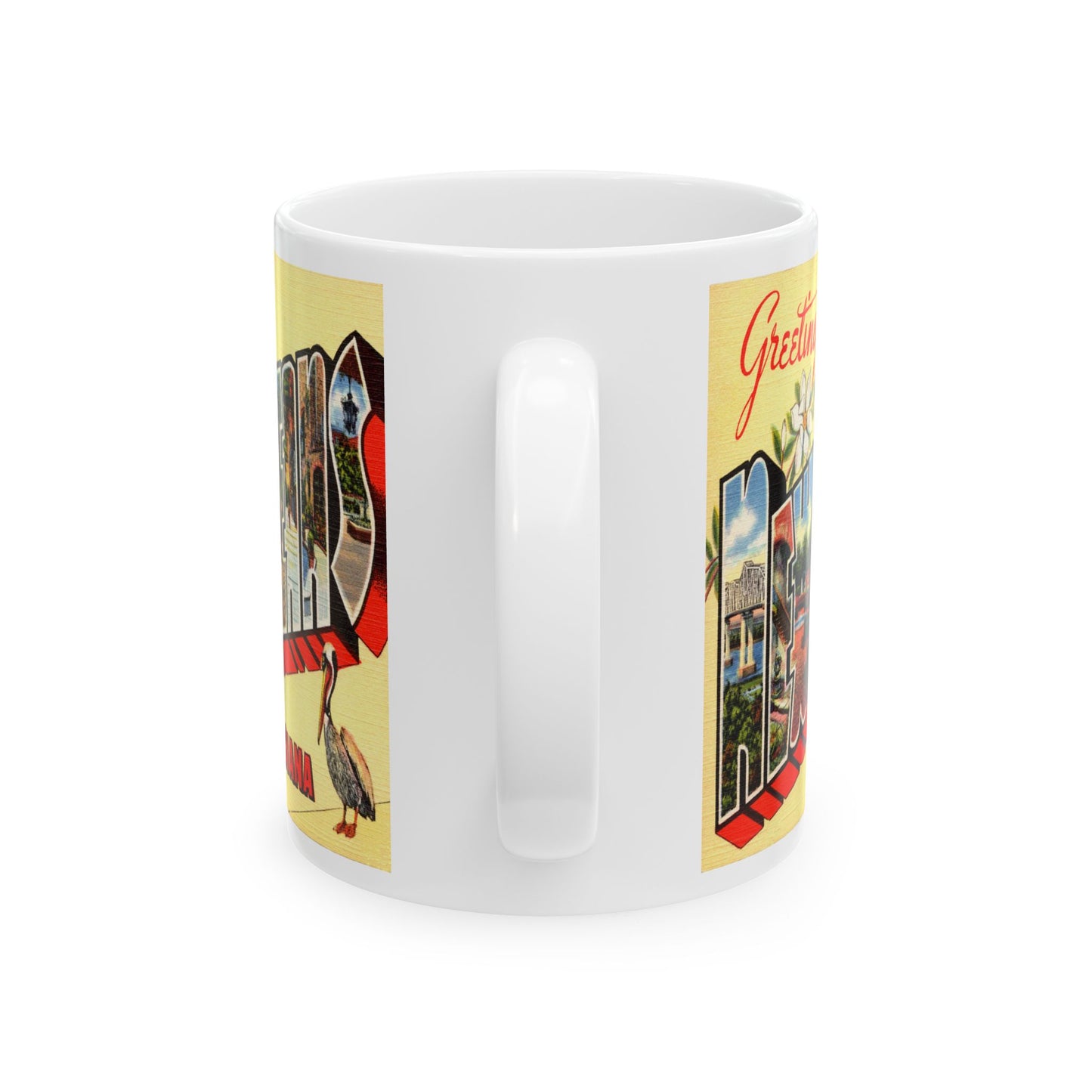 Memebly  Colorful Retro Greetings from New Orleans LA Louisiana Coffee Mug