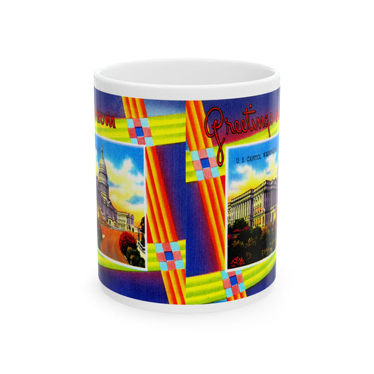 Memebly Colorful Vintage Greetings from Washington DC Coffee Mug