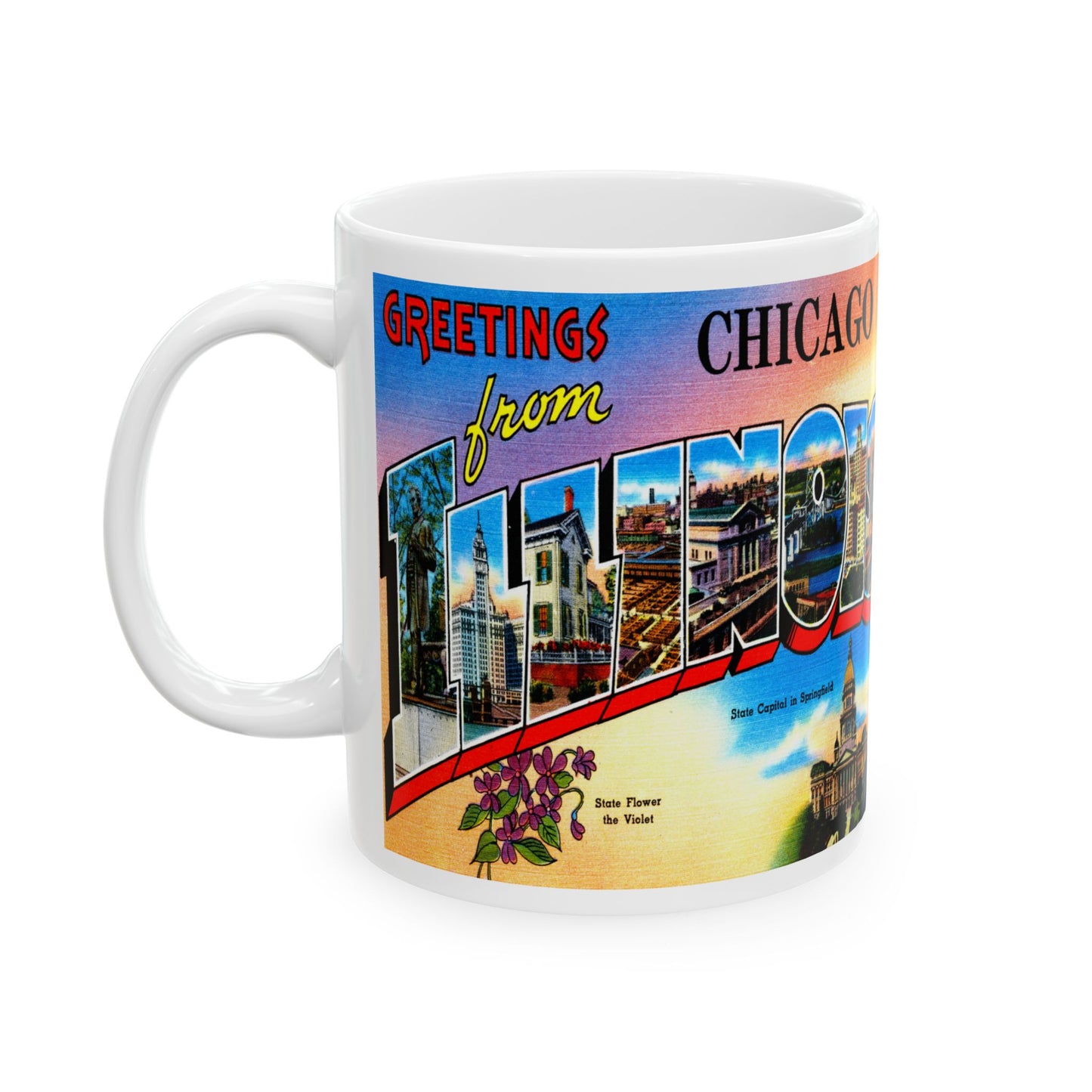 Memebly Scenic Vintage Greetings from Chicago IL Coffee Mug